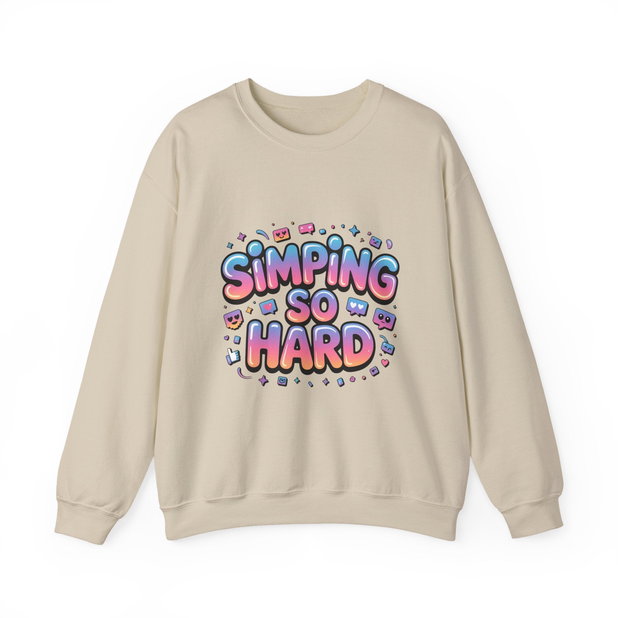 SIMPING SO HARD Sweatshirt | Gen-Z Slang, Meme Typography