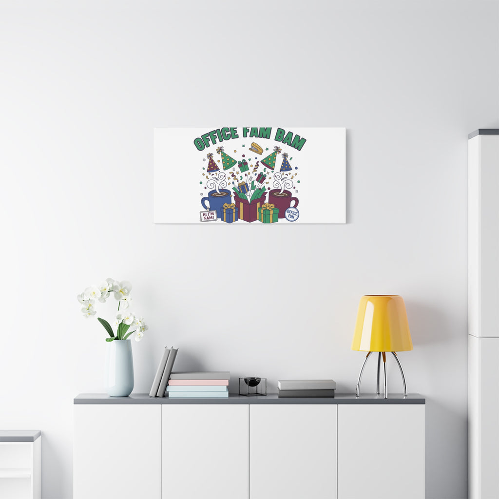 Office Fam Bam Canvas | Festive Office Party Decor, Secret Santa Humor
