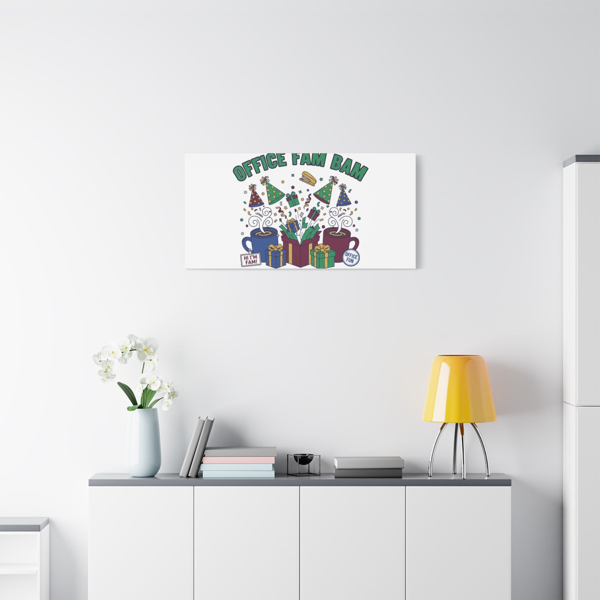 Office Fam Bam Canvas | Festive Office Party Decor, Secret Santa Humor