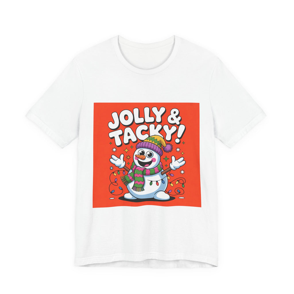 Jolly & Tacky Snowman Tee | ugly Christmas sweater, festive gag sweater