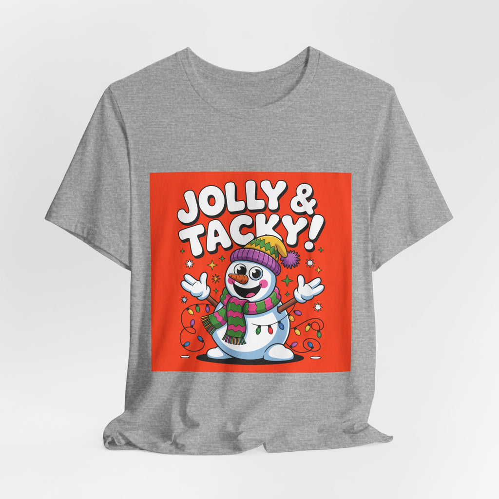 Jolly & Tacky Snowman Tee | ugly Christmas sweater, festive gag sweater