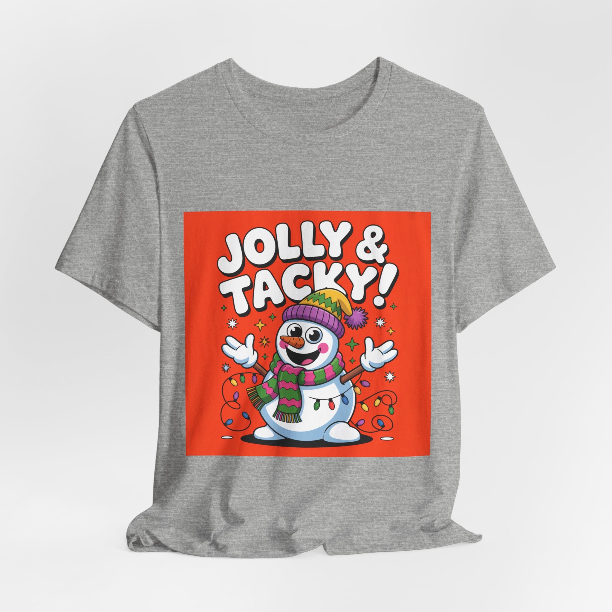 Jolly & Tacky Snowman Tee | ugly Christmas sweater, festive gag sweater