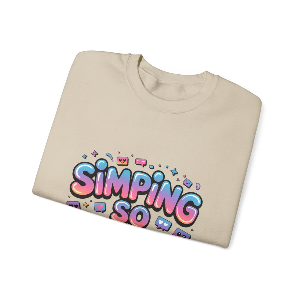 SIMPING SO HARD Sweatshirt | Gen-Z Slang, Meme Typography