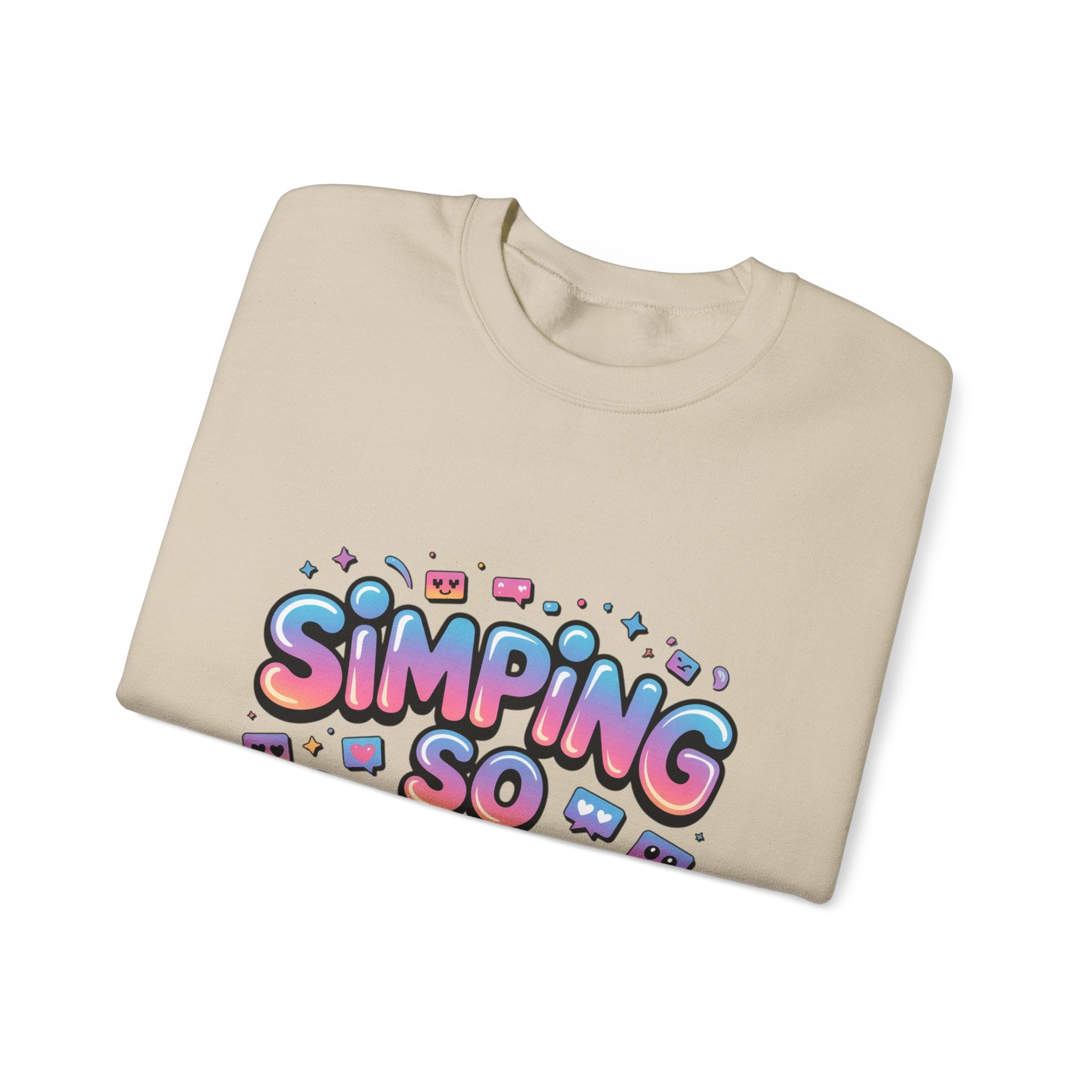 SIMPING SO HARD Sweatshirt | Gen-Z Slang, Meme Typography