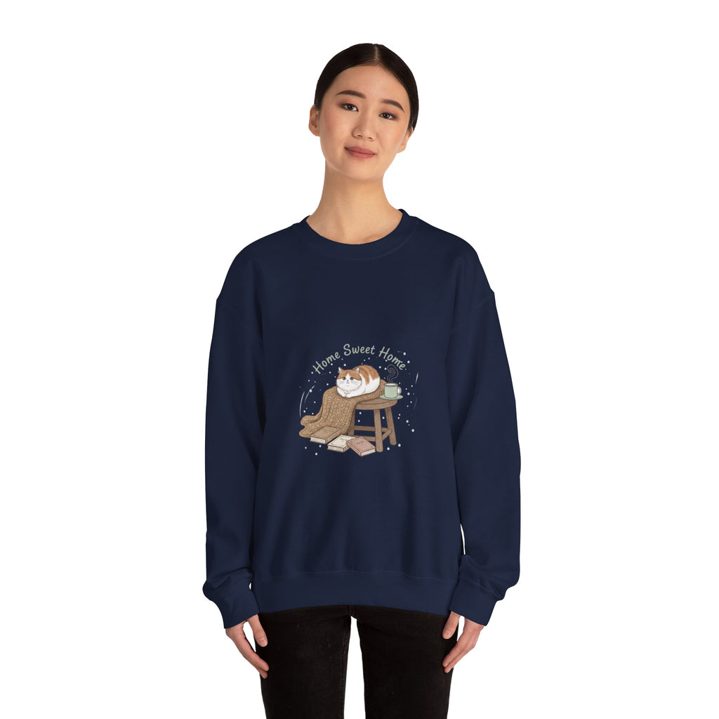 Home Sweet Home cat illustration Sweatshirt | introvert sweater, cozy winter shirt