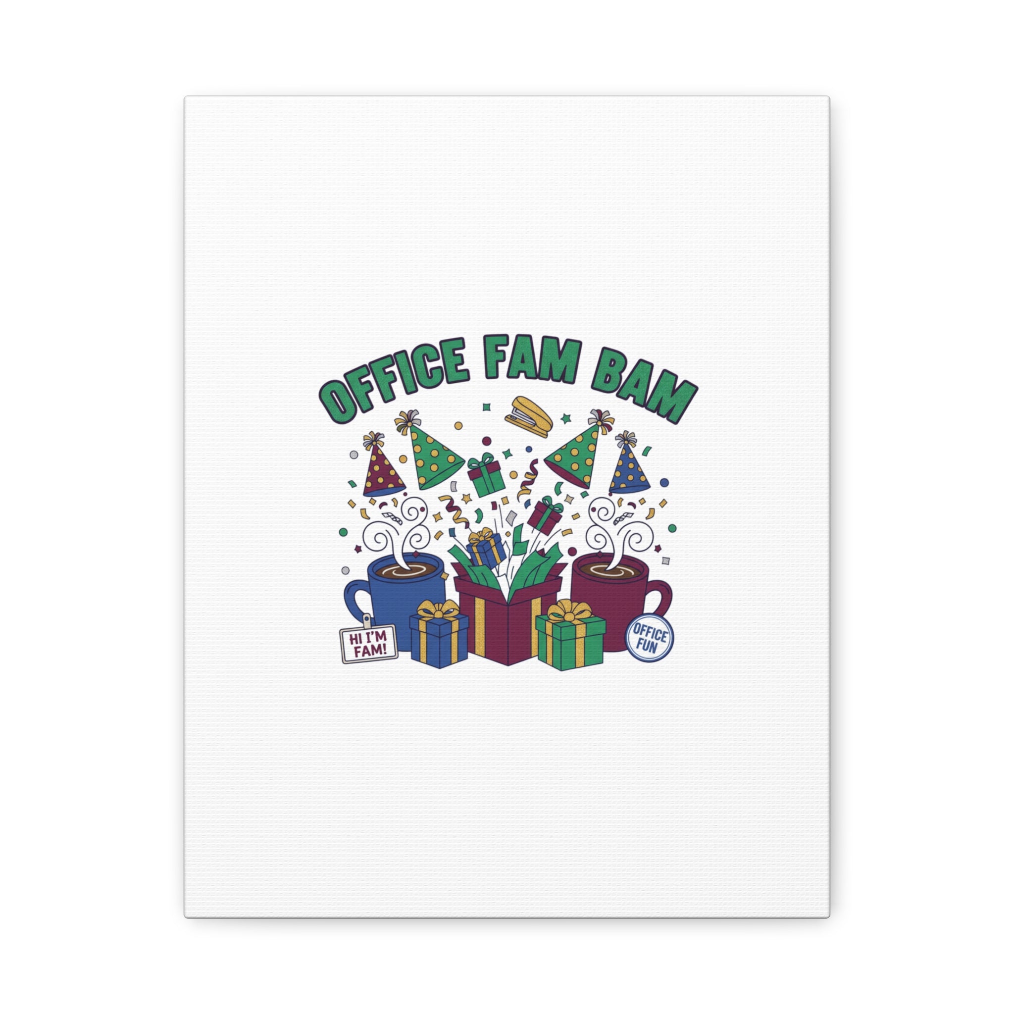 Office Fam Bam Canvas | Festive Office Party Decor, Secret Santa Humor