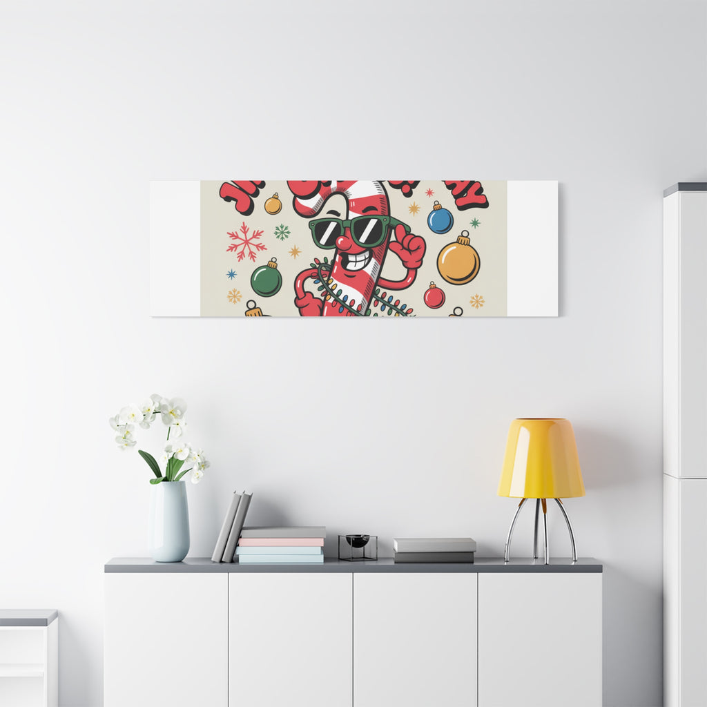 Jingle All The Way Chaos Candy Cane Canvas | ugly Christmas sweater, festive gag sweater