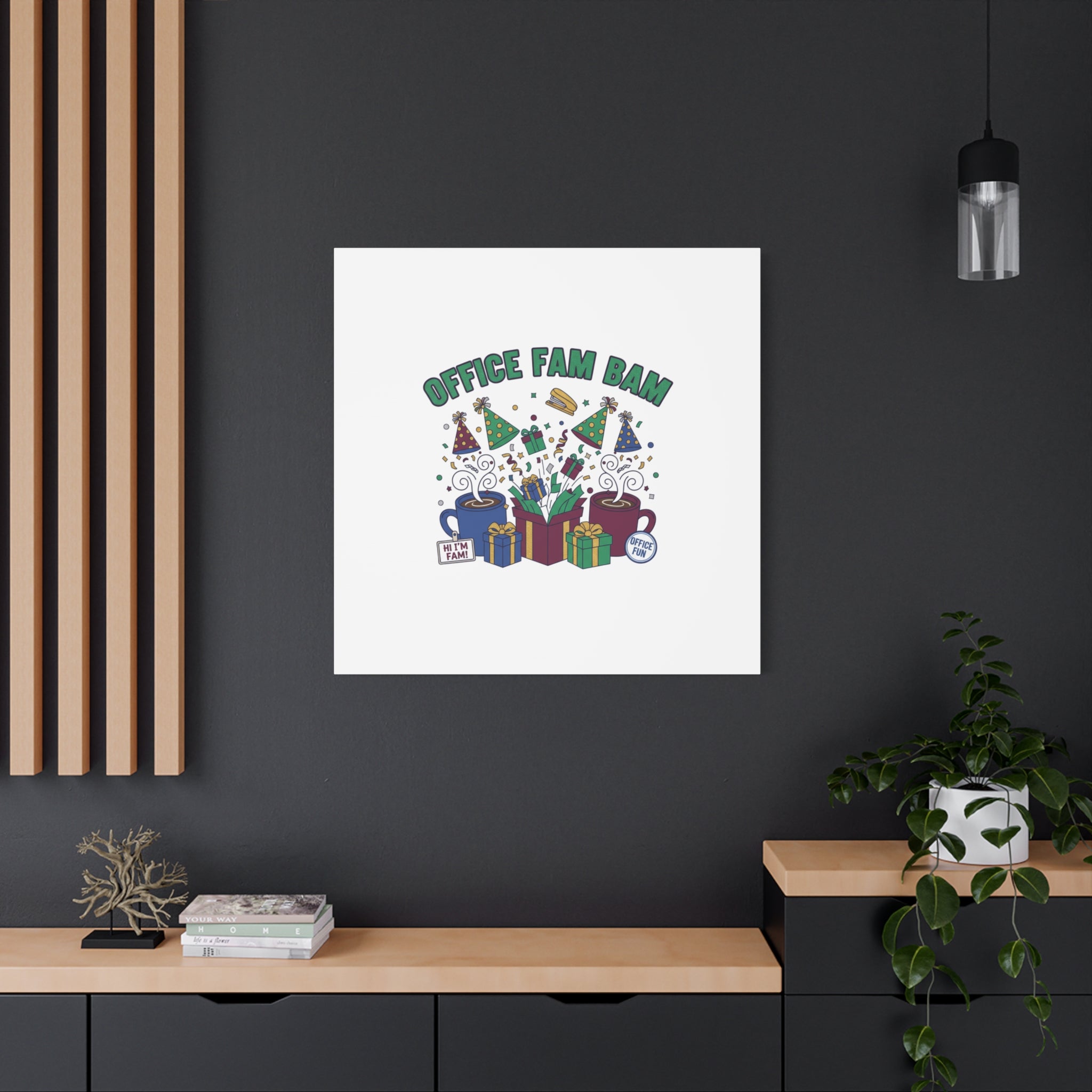 Office Fam Bam Canvas | Festive Office Party Decor, Secret Santa Humor
