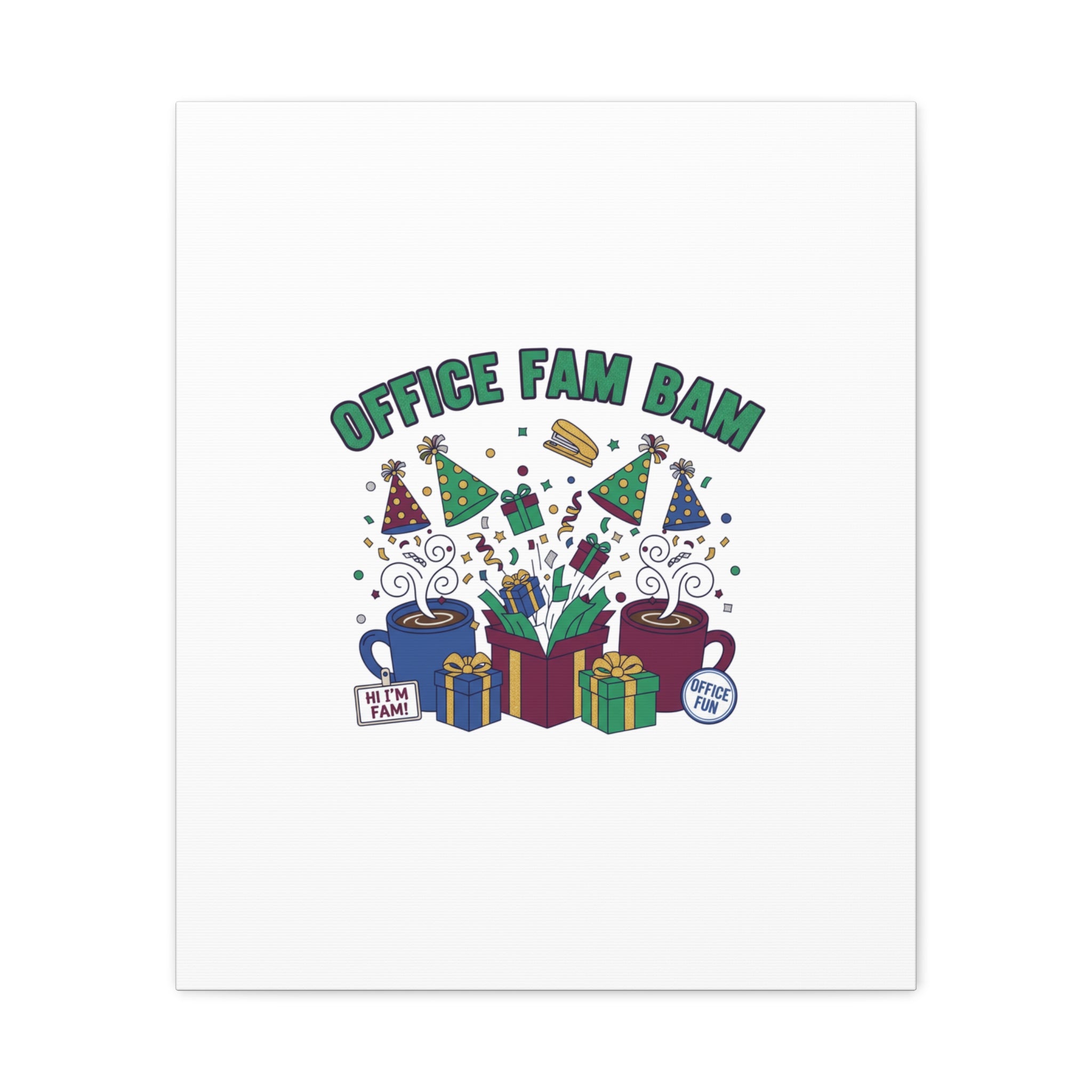 Office Fam Bam Canvas | Festive Office Party Decor, Secret Santa Humor