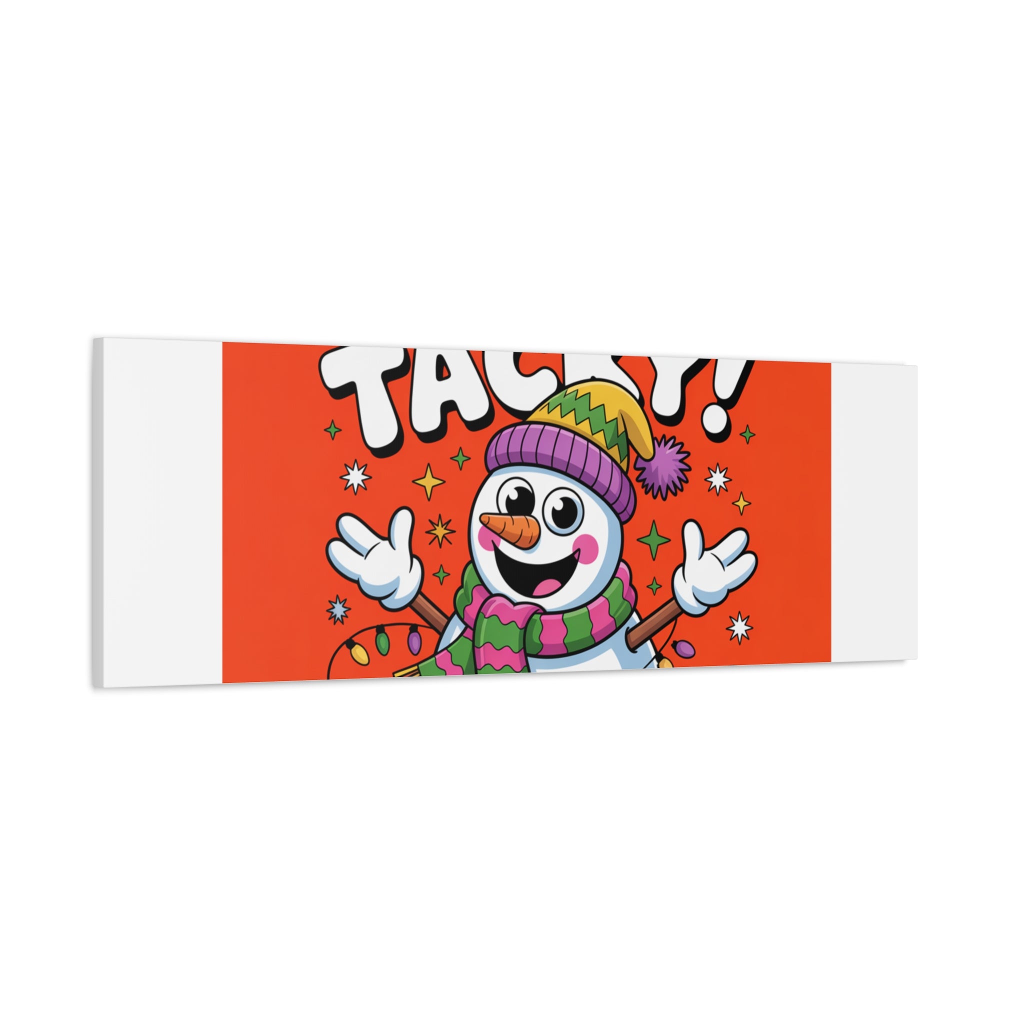 Jolly & Tacky Snowman Matte Canvas | ugly Christmas sweater novelty, festive gag