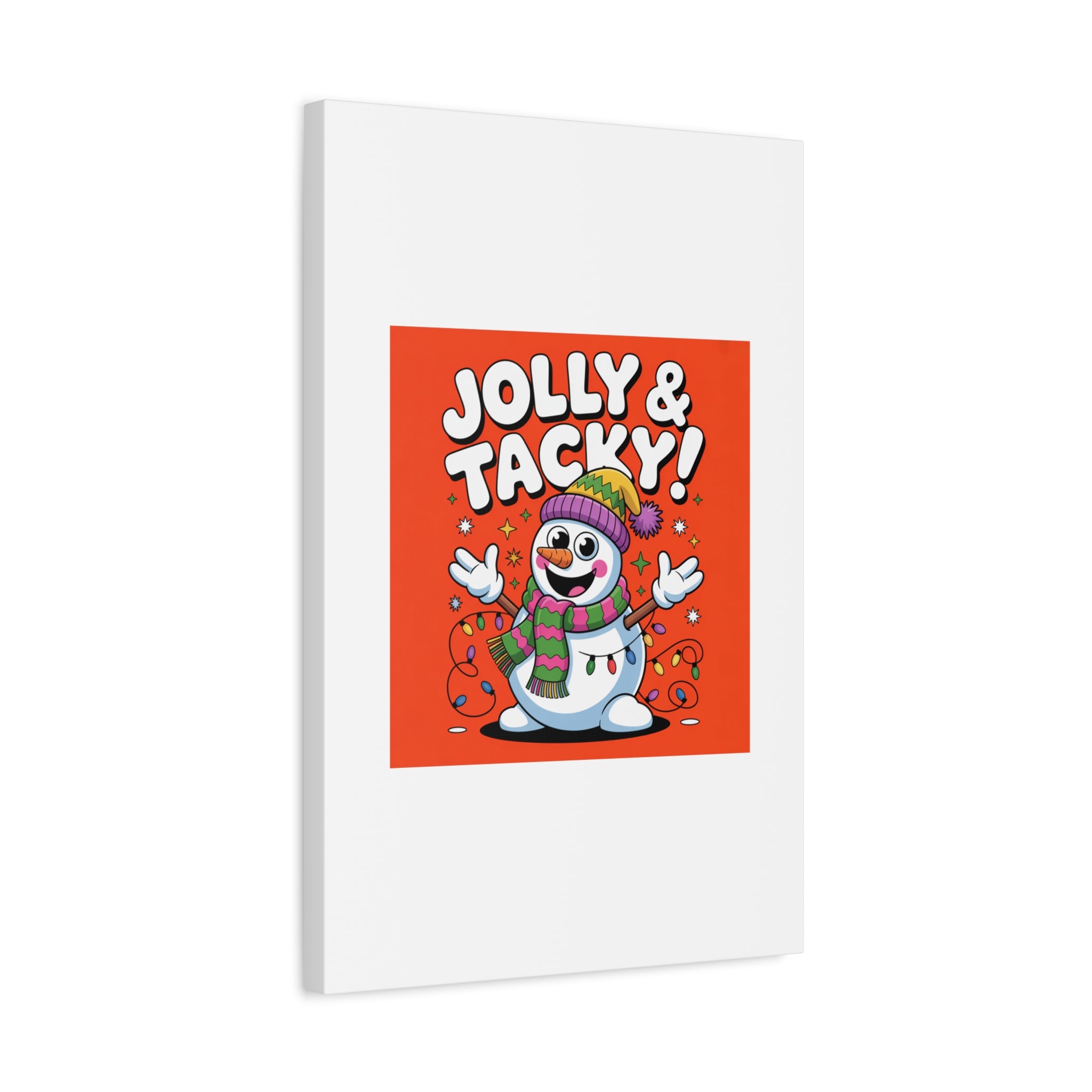 Jolly & Tacky Snowman Matte Canvas | ugly Christmas sweater novelty, festive gag