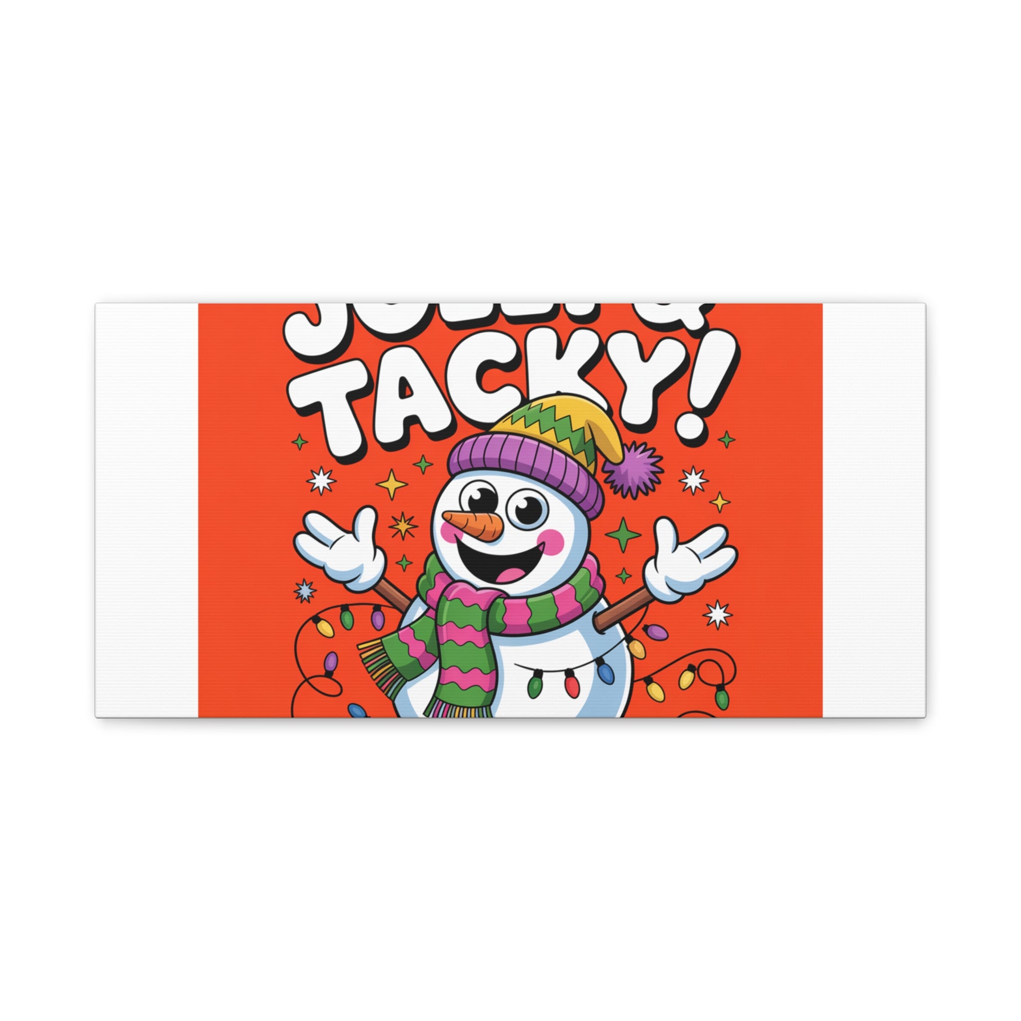 Jolly & Tacky Snowman Matte Canvas | ugly Christmas sweater novelty, festive gag
