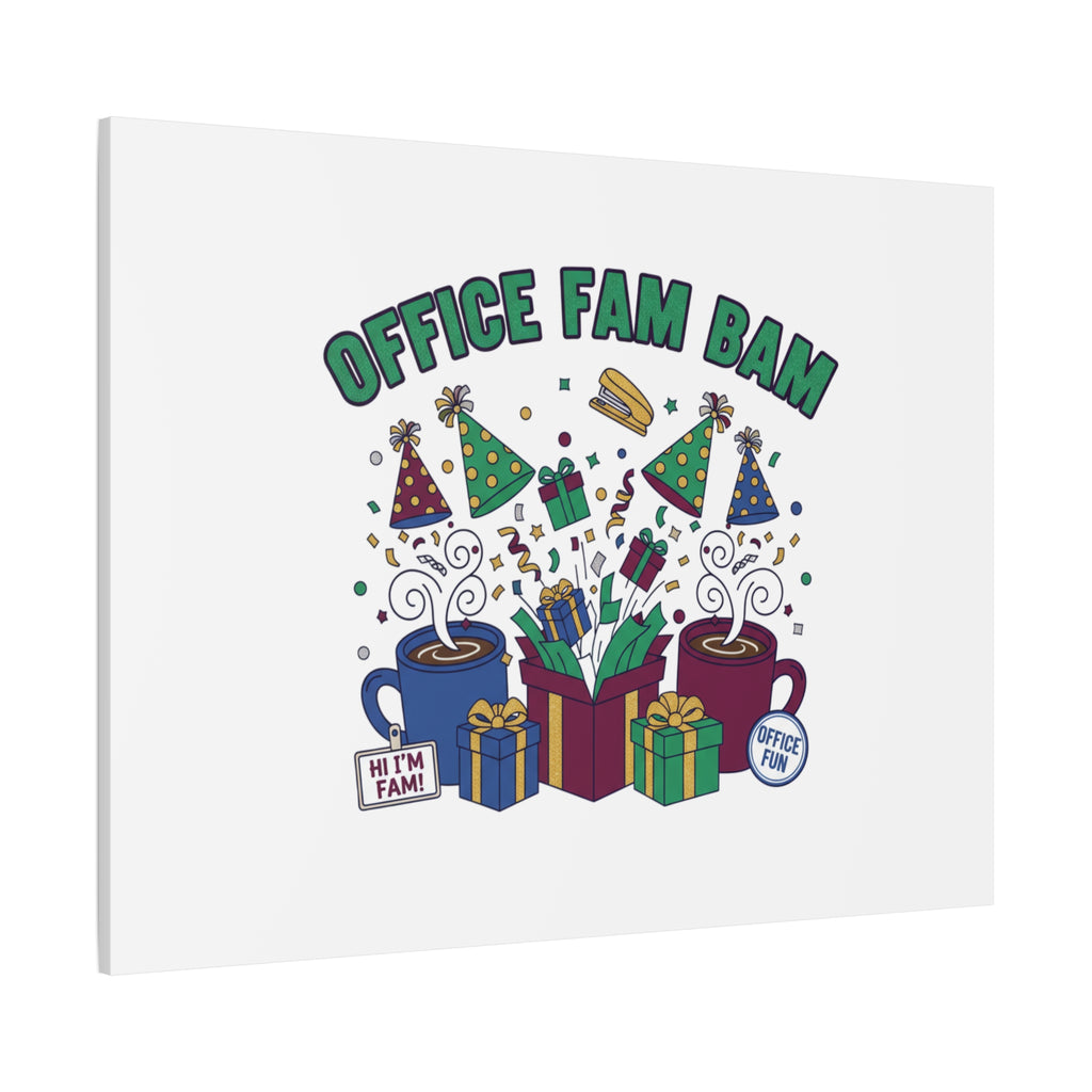 Office Fam Bam Canvas | Festive Office Party Decor, Secret Santa Humor