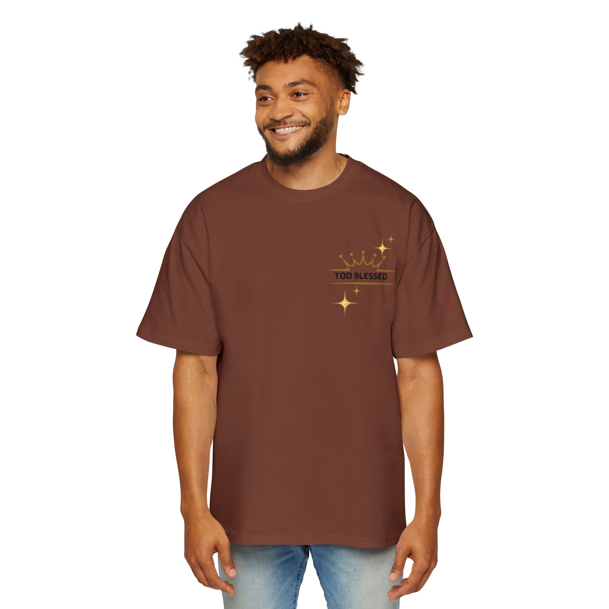 Too Blessed Crown Tee — Men's Oversized Graphic T-Shirt