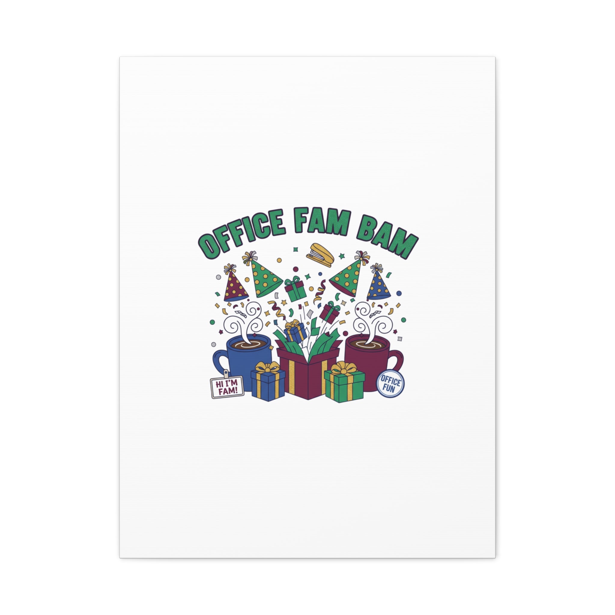 Office Fam Bam Canvas | Festive Office Party Decor, Secret Santa Humor