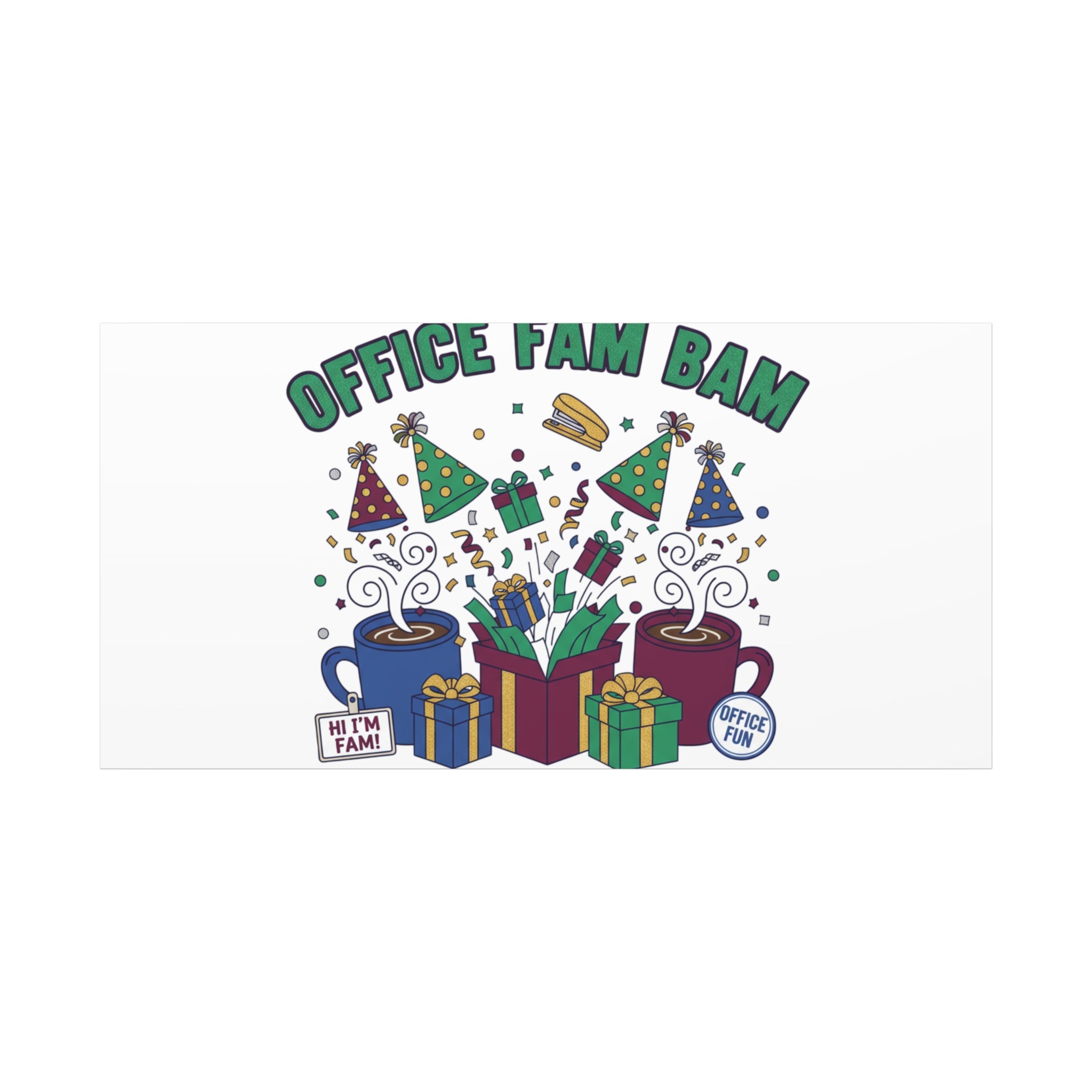 Office Fam Bam Canvas | Festive Office Party Decor, Secret Santa Humor