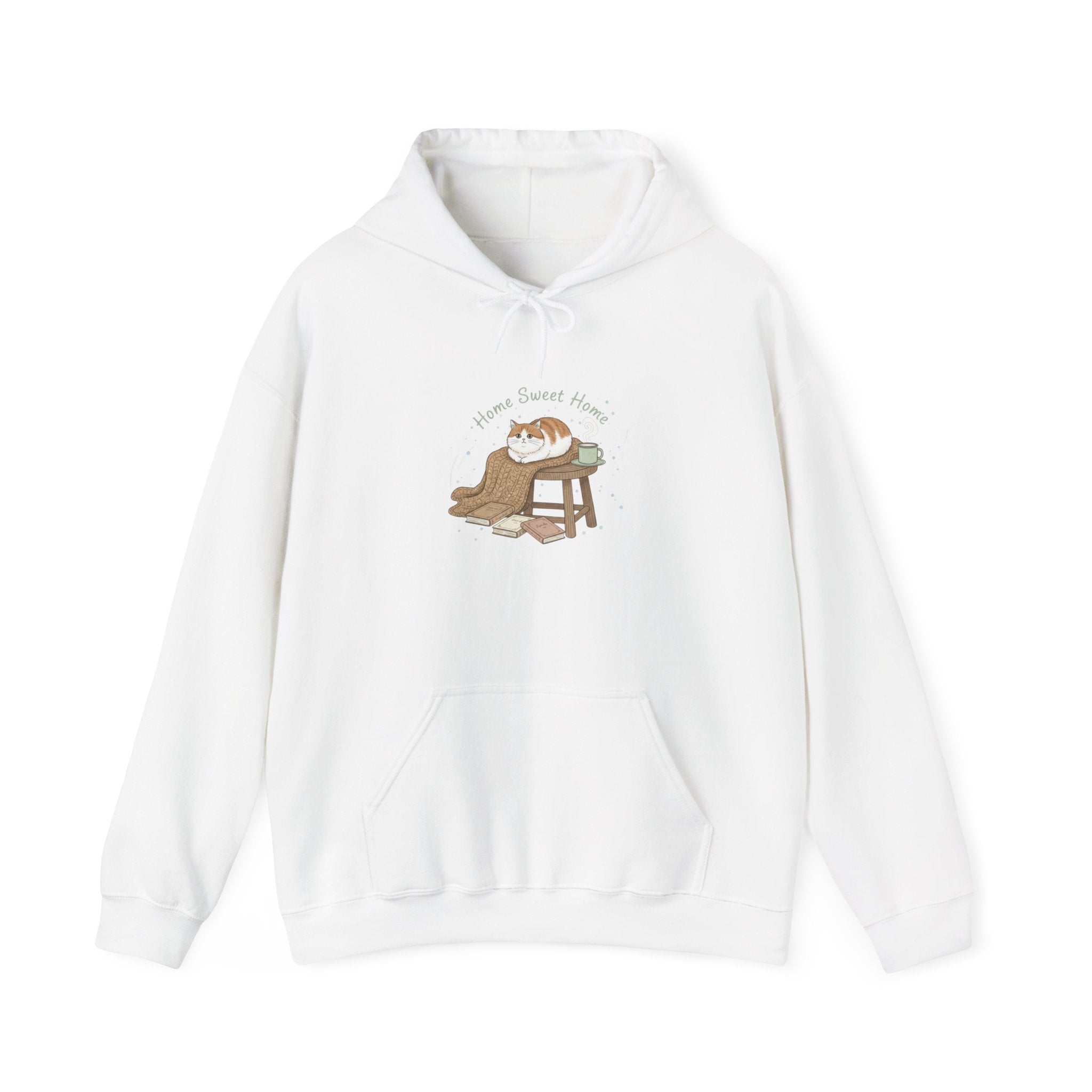 cozy homebody cat with book Hoodie | introvert sweater, book lover hoodie