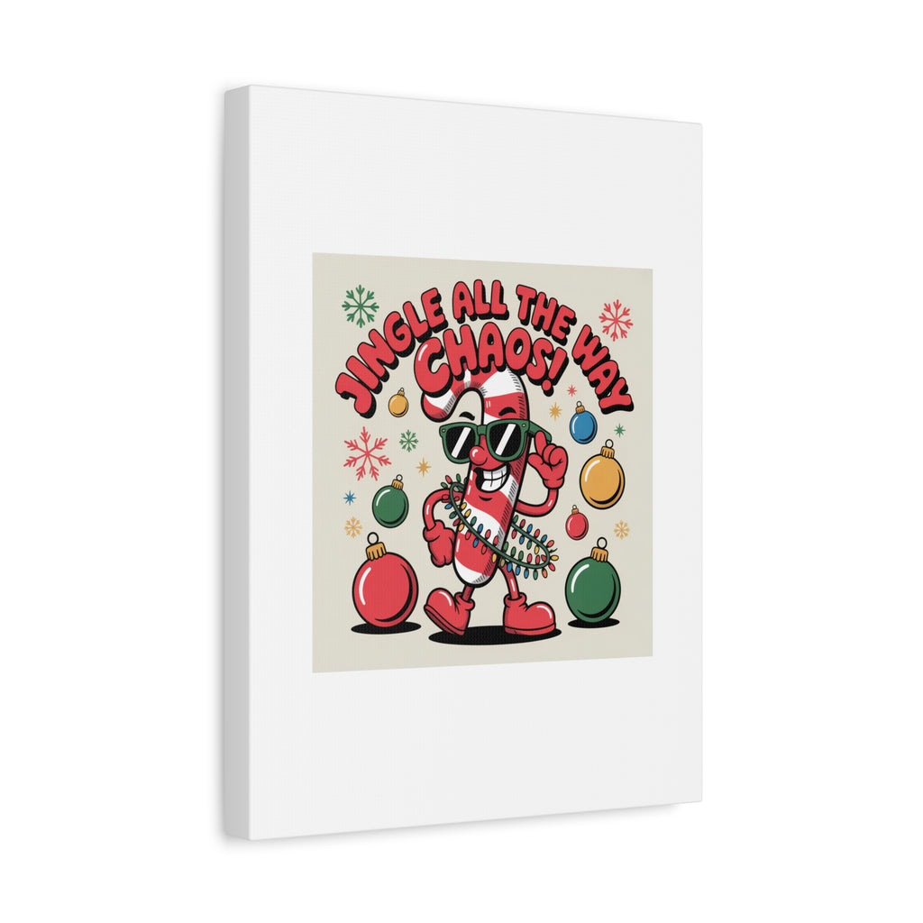 Jingle All The Way Chaos Candy Cane Canvas | ugly Christmas sweater, festive gag sweater