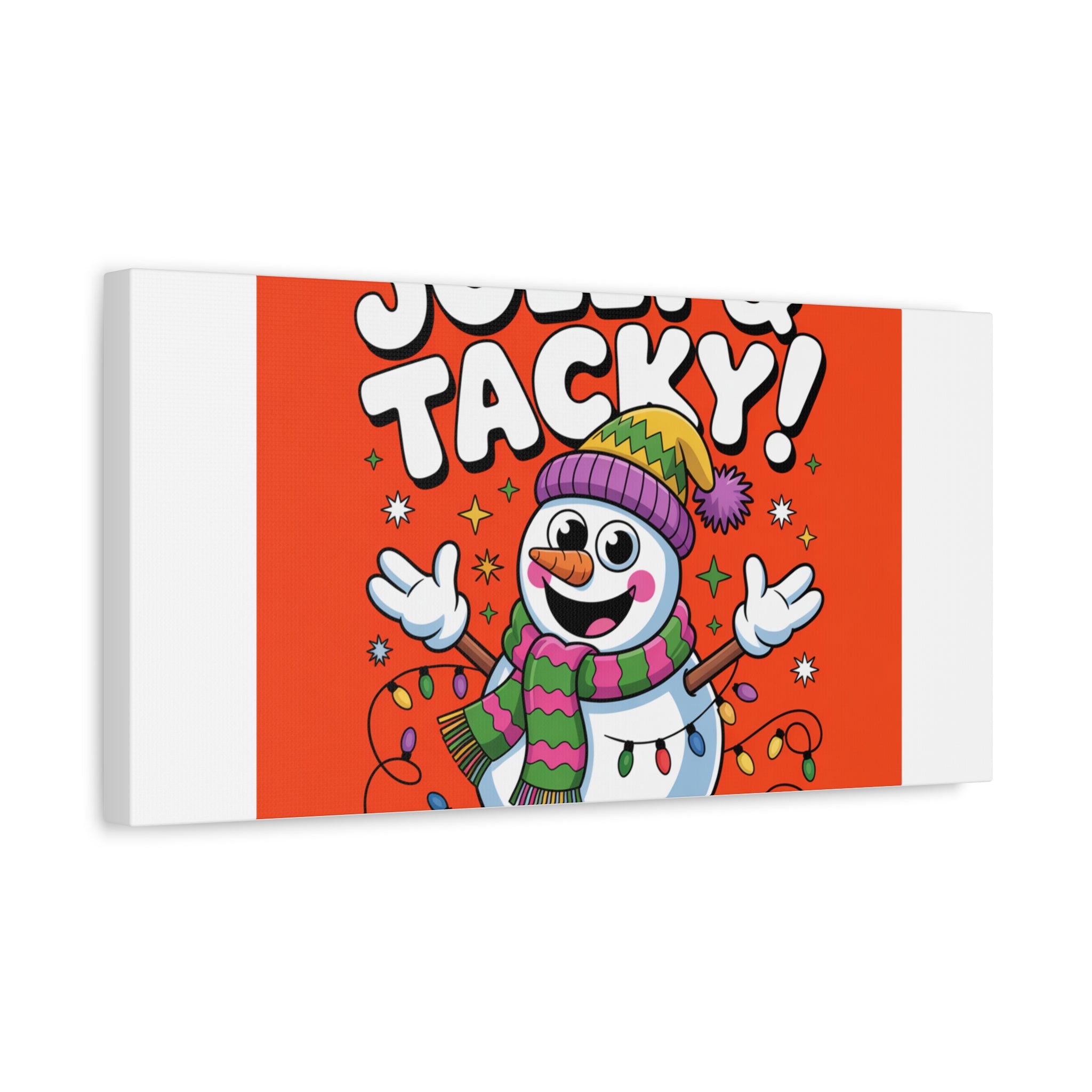 Jolly & Tacky Snowman Matte Canvas | ugly Christmas sweater novelty, festive gag