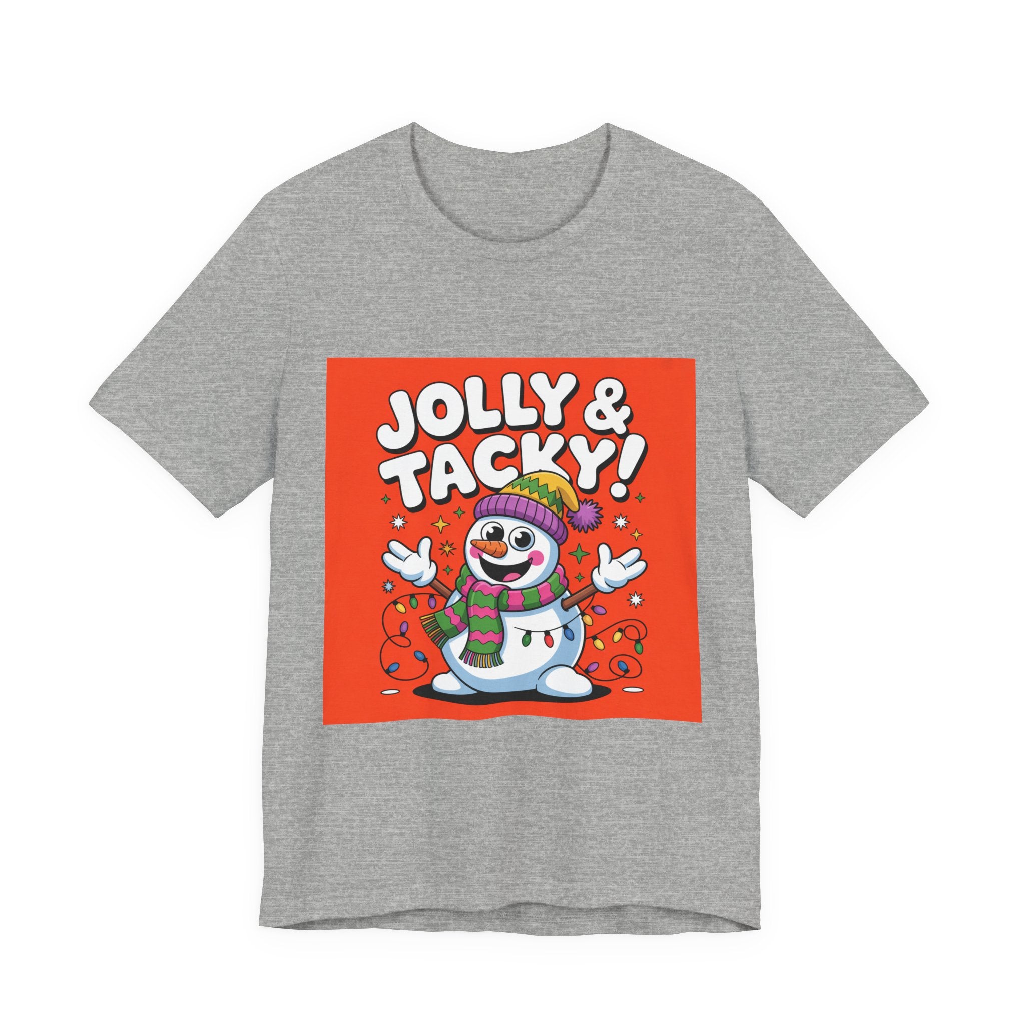 Jolly & Tacky Snowman Tee | ugly Christmas sweater, festive gag sweater