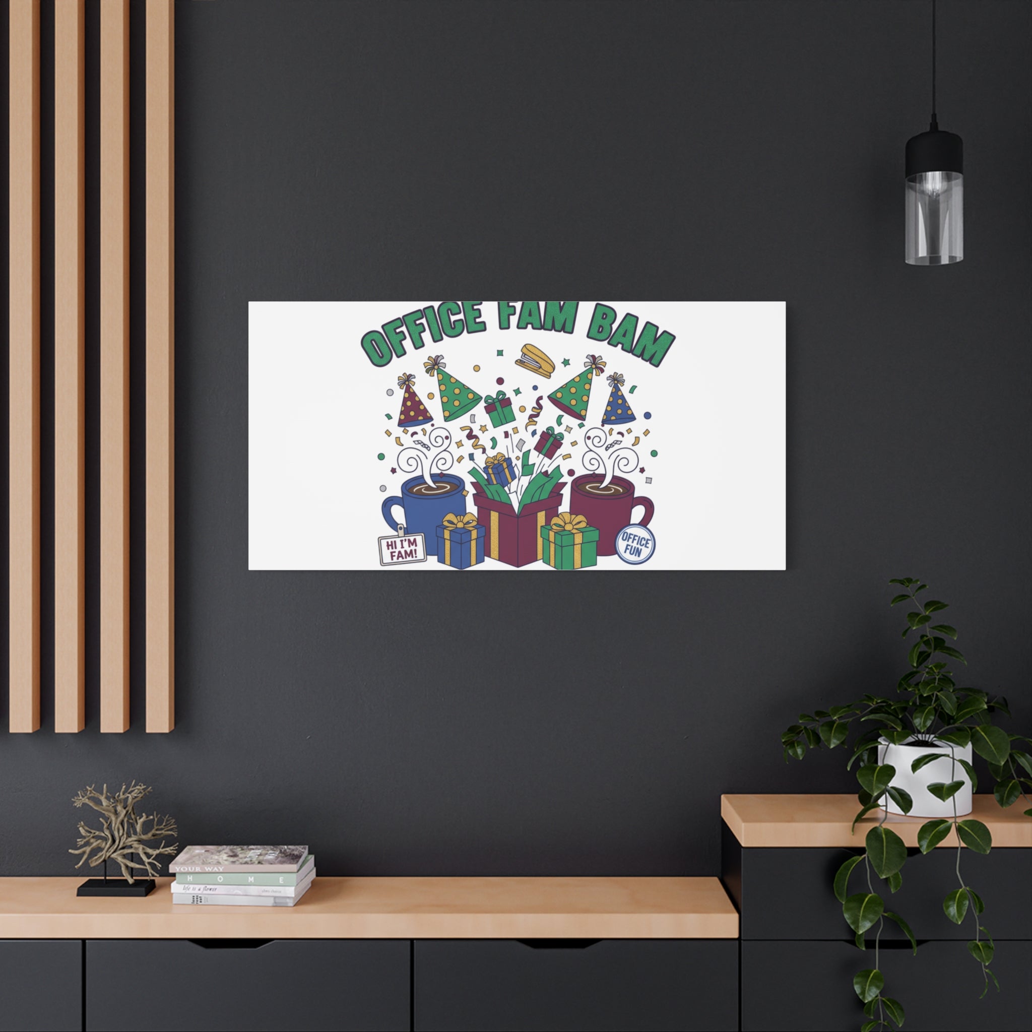 Office Fam Bam Canvas | Festive Office Party Decor, Secret Santa Humor