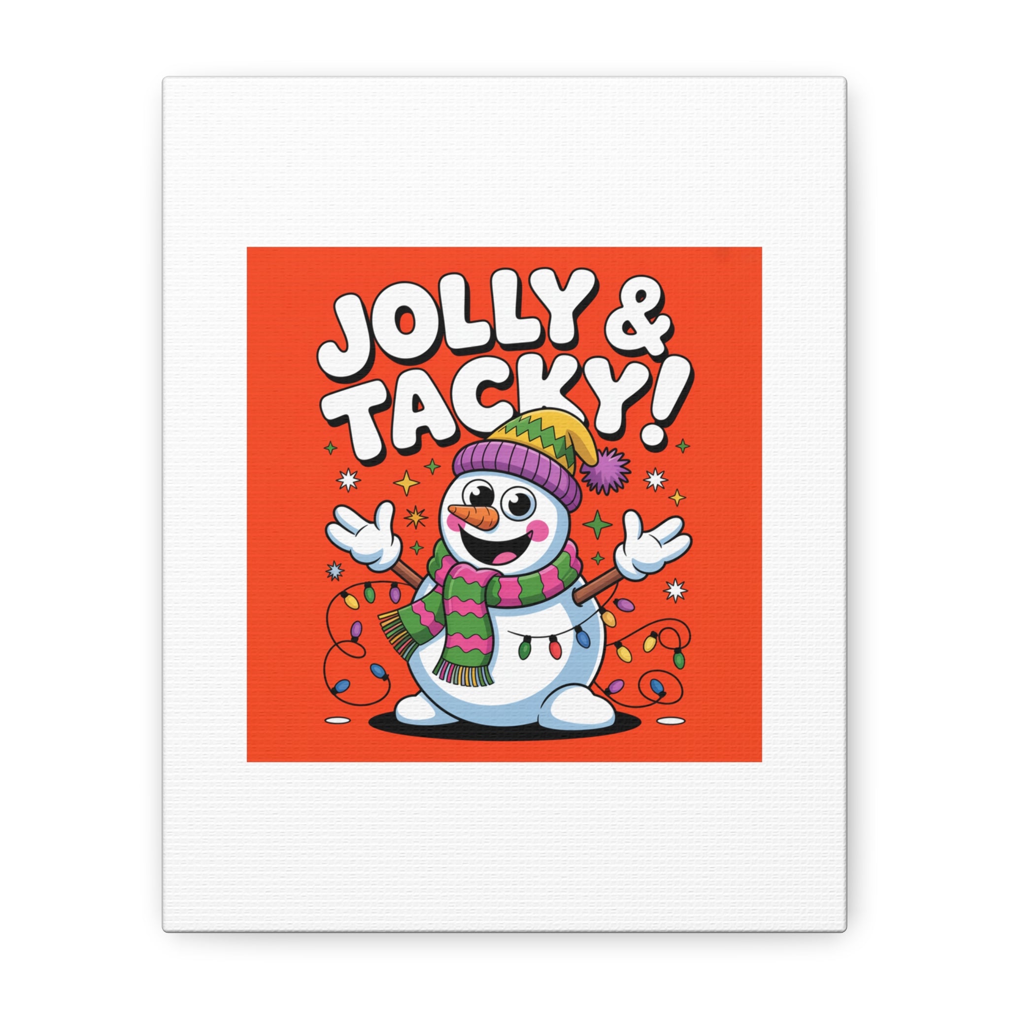 Jolly & Tacky Snowman Matte Canvas | ugly Christmas sweater novelty, festive gag