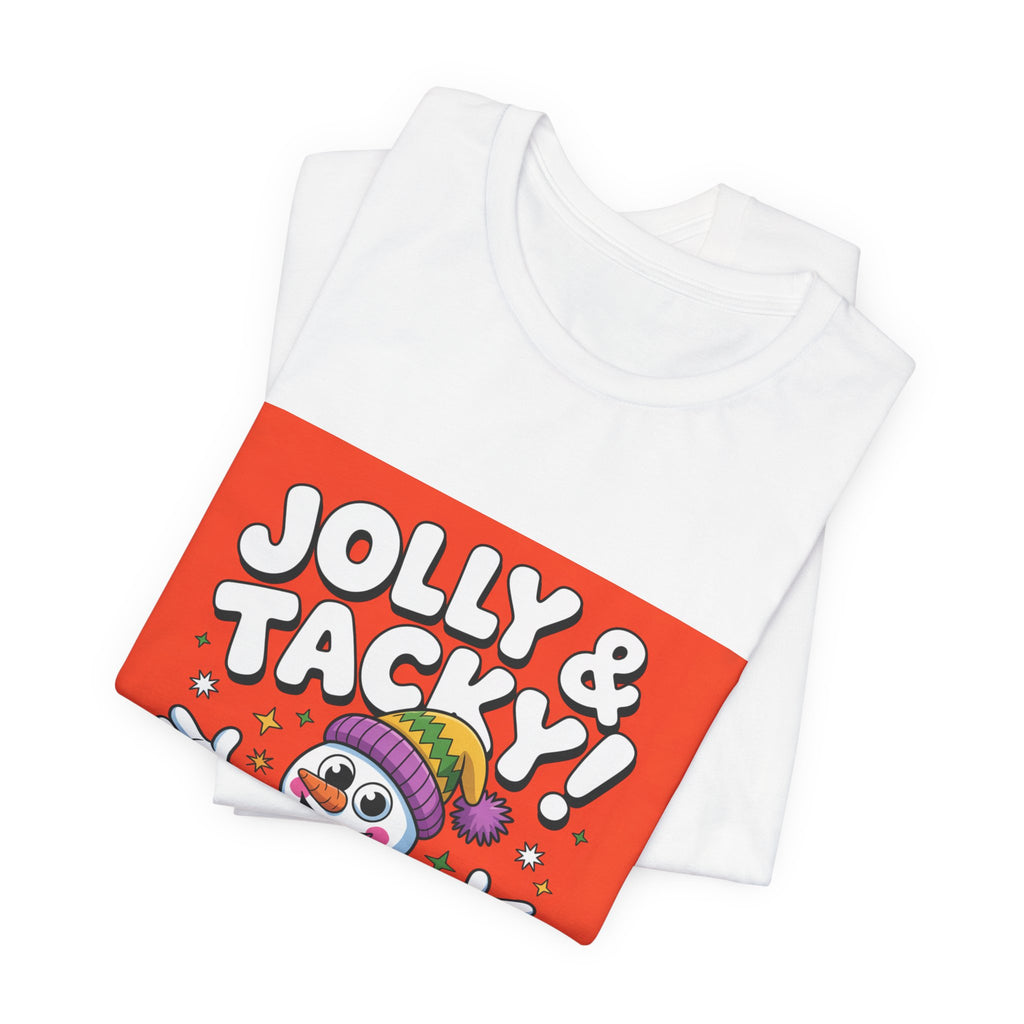 Jolly & Tacky Snowman Tee | ugly Christmas sweater, festive gag sweater