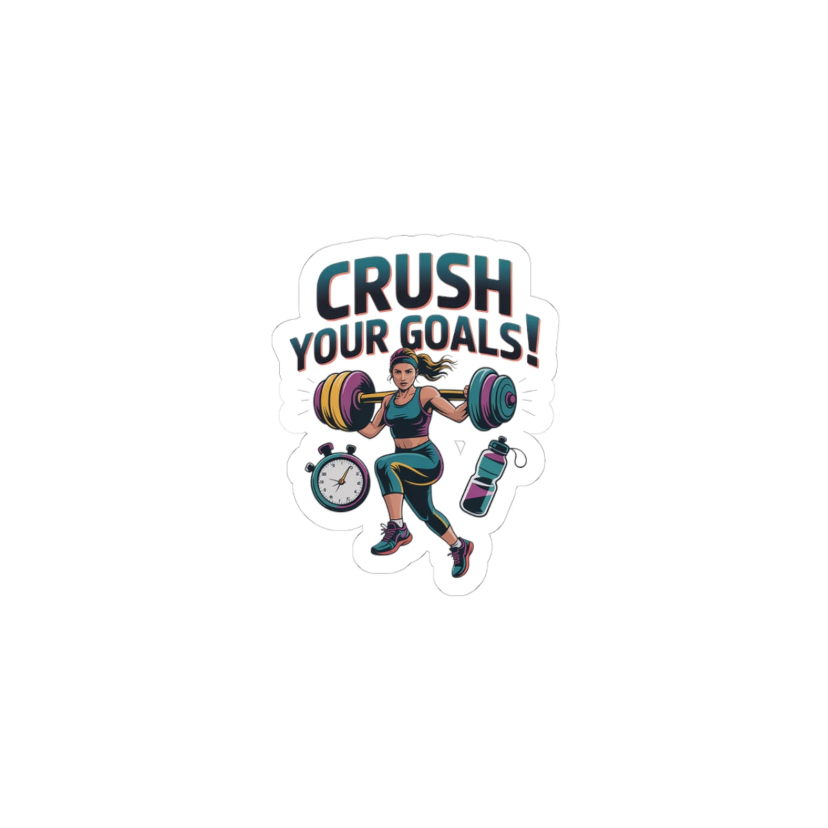 Crush Your Goals Motivational Sticker | Fitness Resolution, Gym Motivation