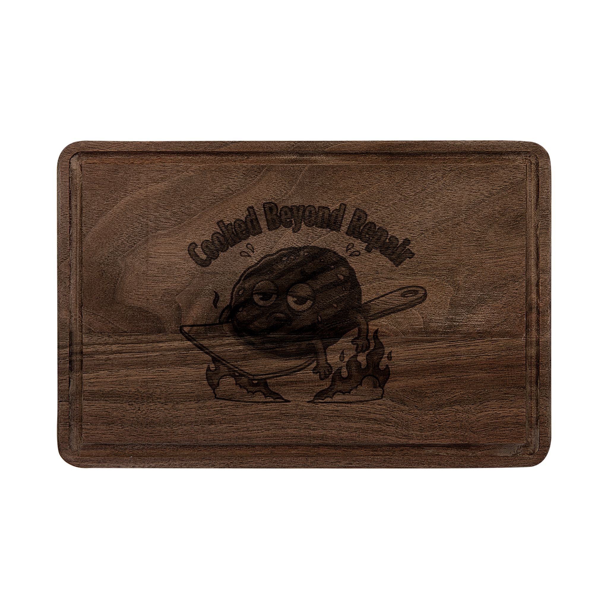 Engraved 'Cooked Beyond Repair' Wooden Cutting Board — Funny Kitchen Gift