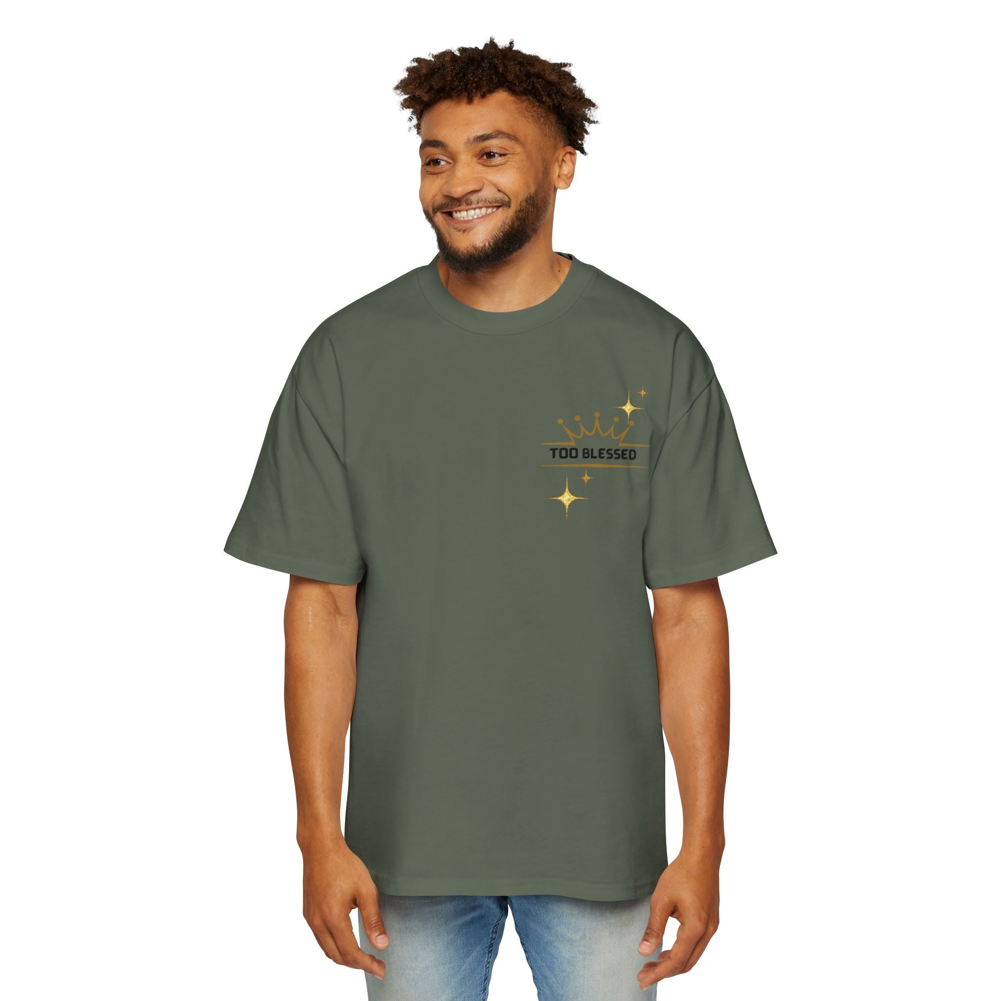 Too Blessed Crown Tee — Men's Oversized Graphic T-Shirt