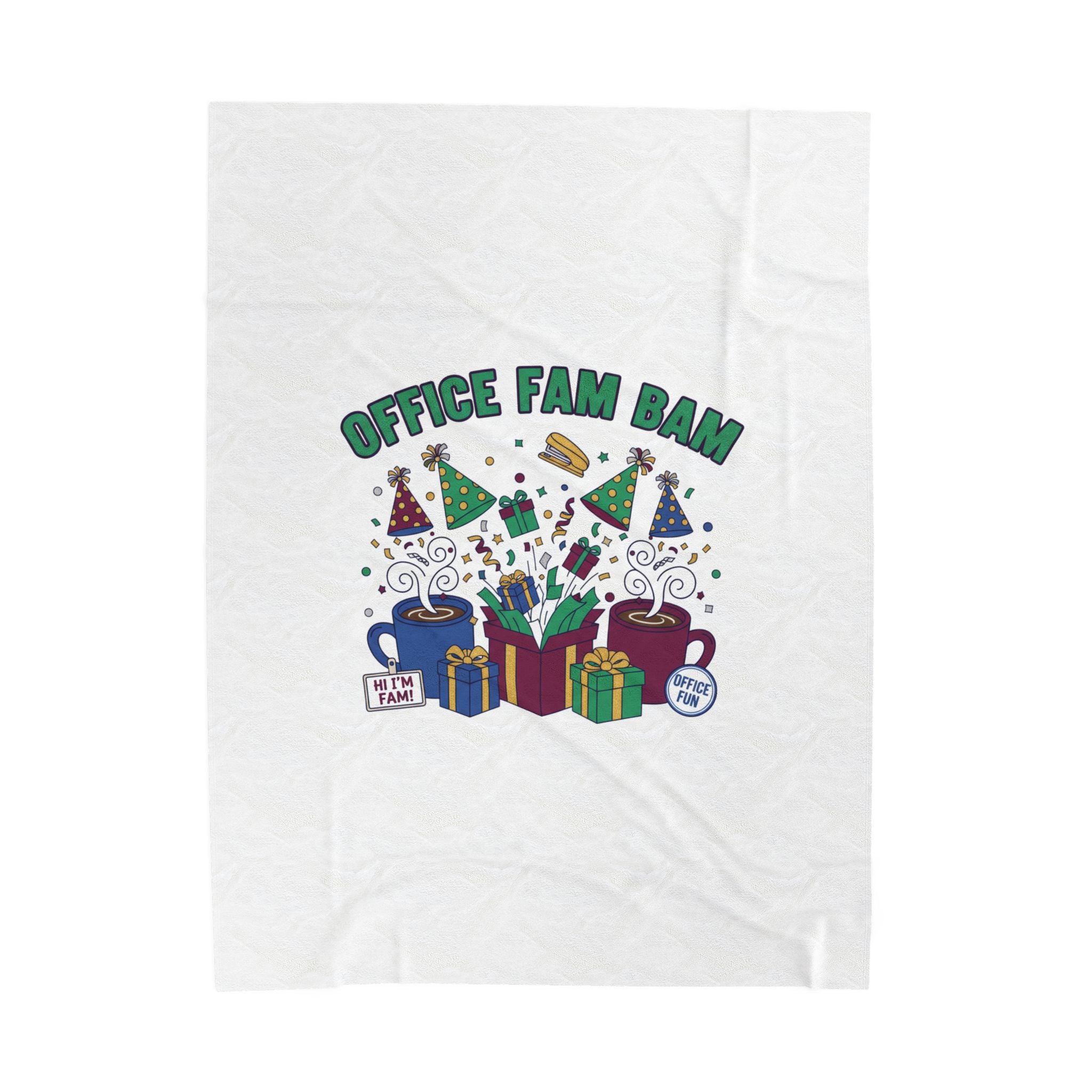 Office Fam Bam Velveteen Blanket | Secret Santa, Office Party Humor