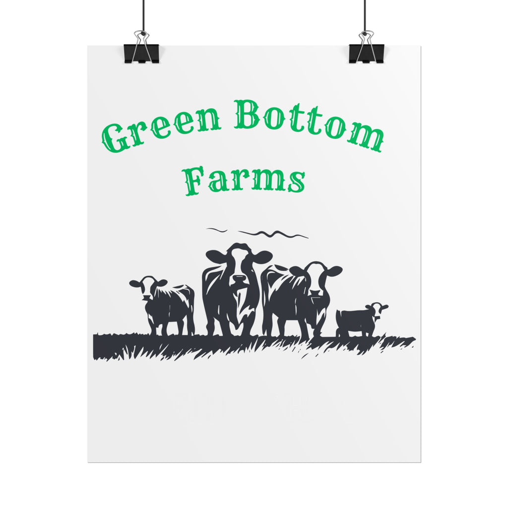 Farmhouse Rolled Posters, Cow Art Decor, Green Bottom Farms, Country Home, Rustic Wall Art, Farmhouse Decor, Animal Wall Prints