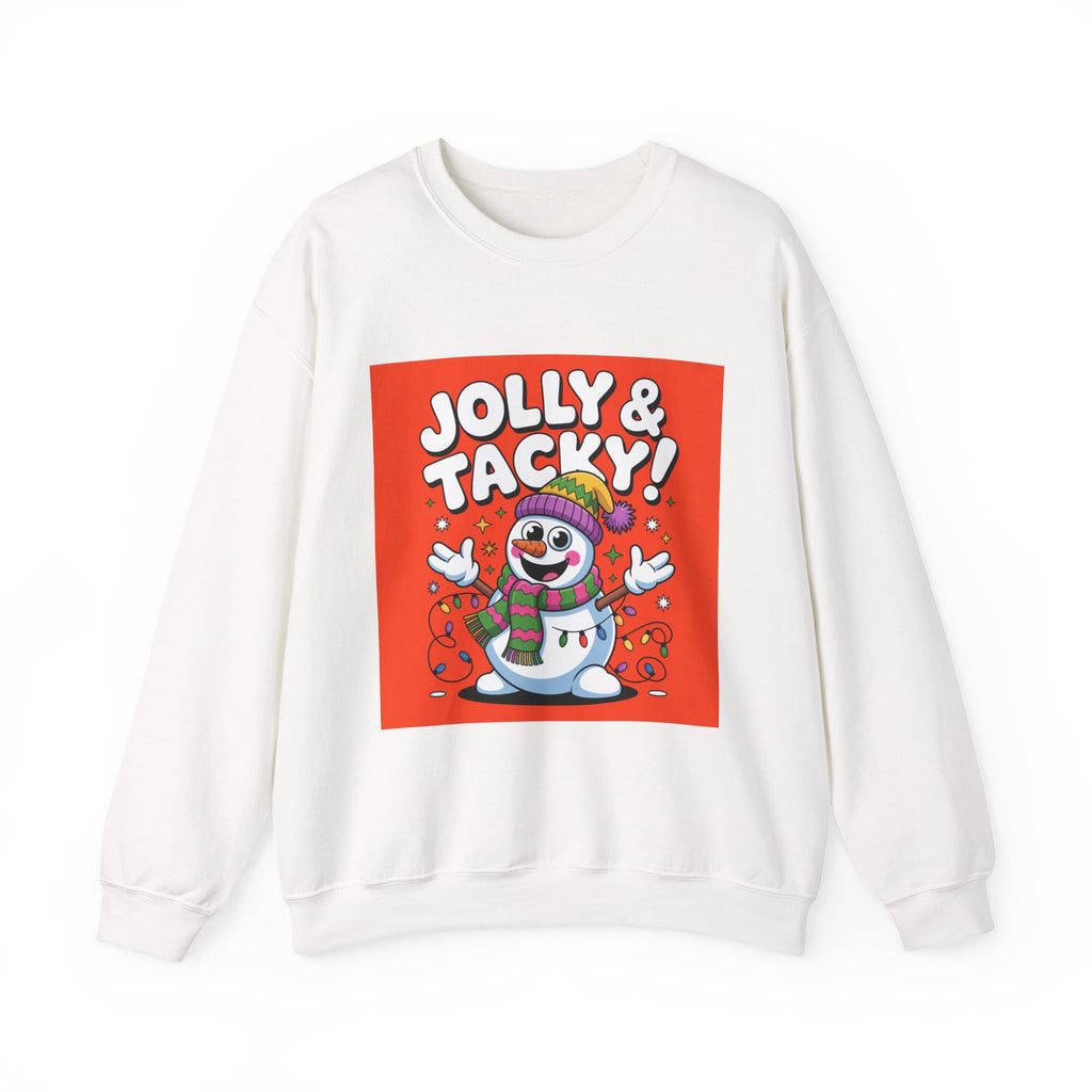 Jolly & Tacky Snowman Sweatshirt | ugly Christmas sweater, novelty holiday sweatshirt