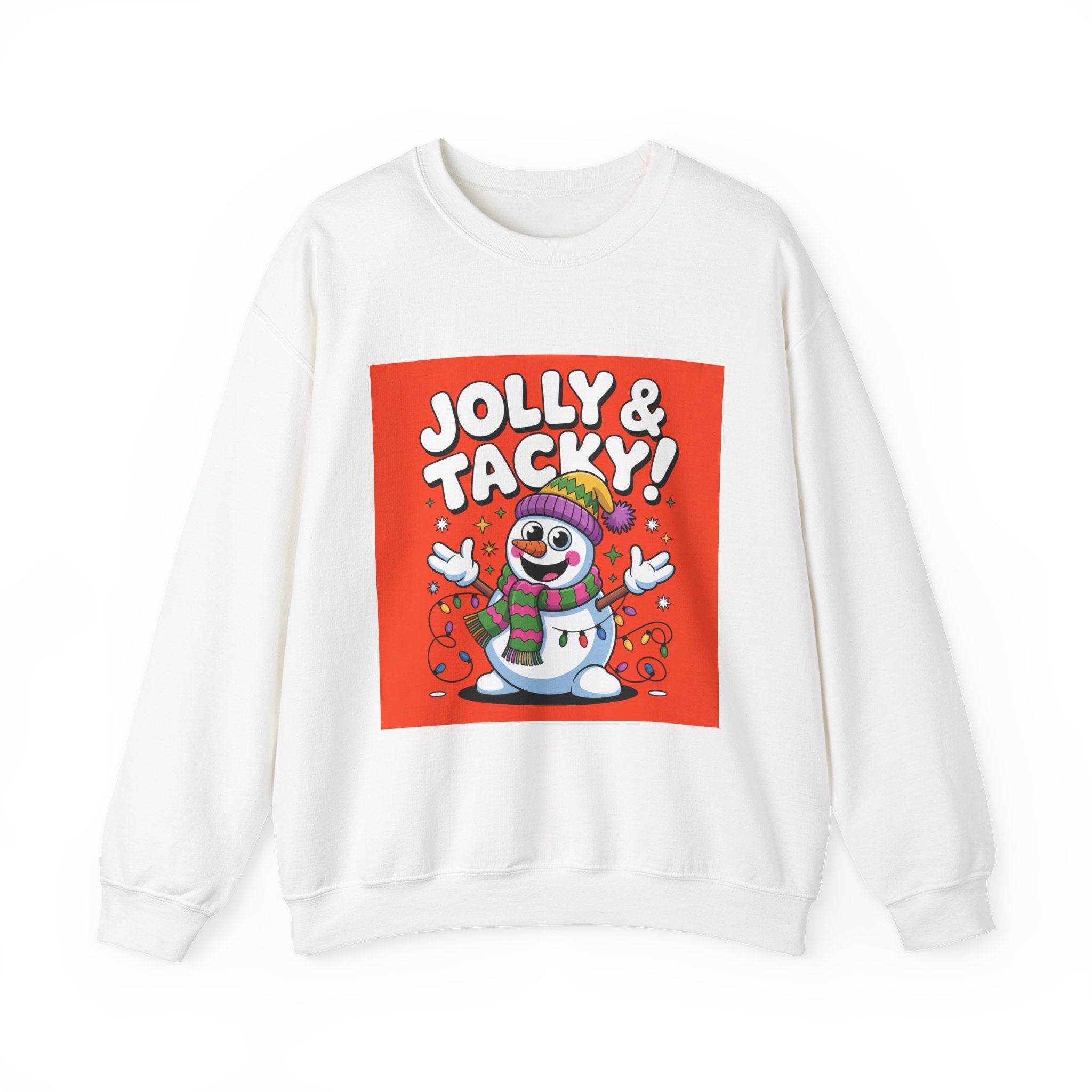 Jolly & Tacky Snowman Sweatshirt | ugly Christmas sweater, novelty holiday sweatshirt