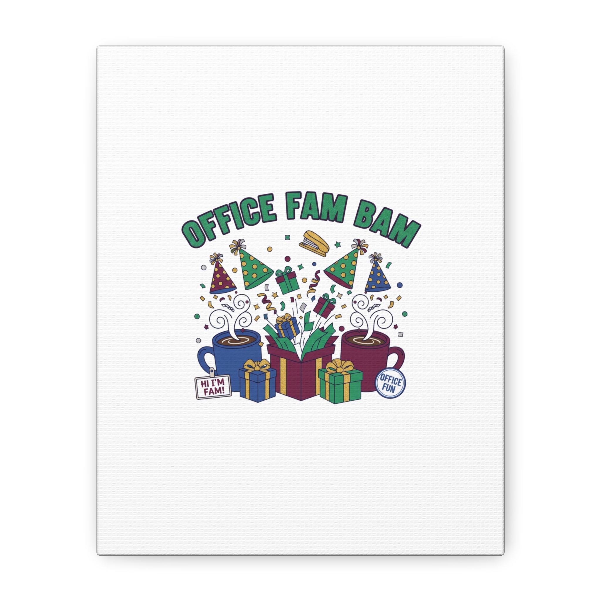 Office Fam Bam Canvas | Festive Office Party Decor, Secret Santa Humor