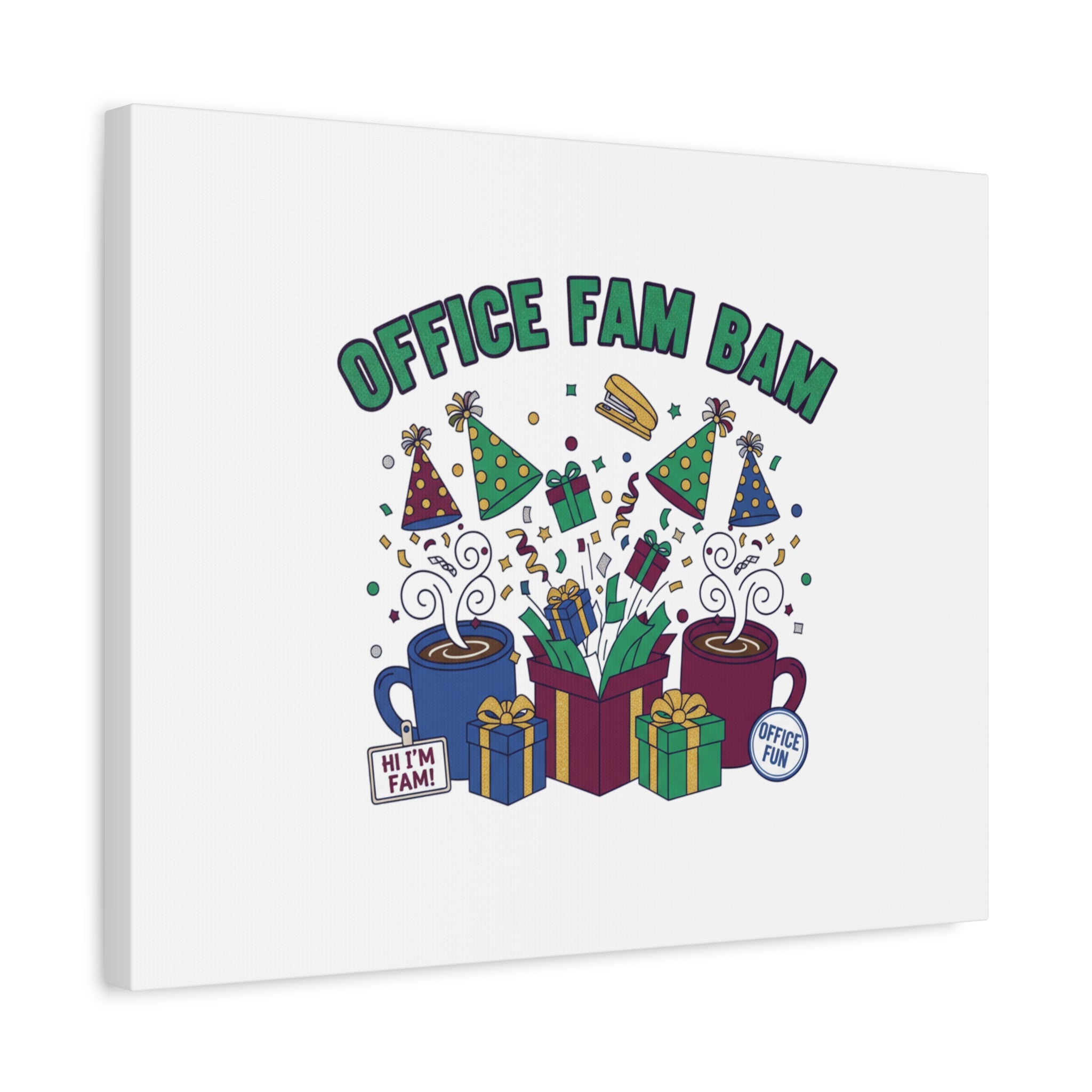 Office Fam Bam Canvas | Festive Office Party Decor, Secret Santa Humor