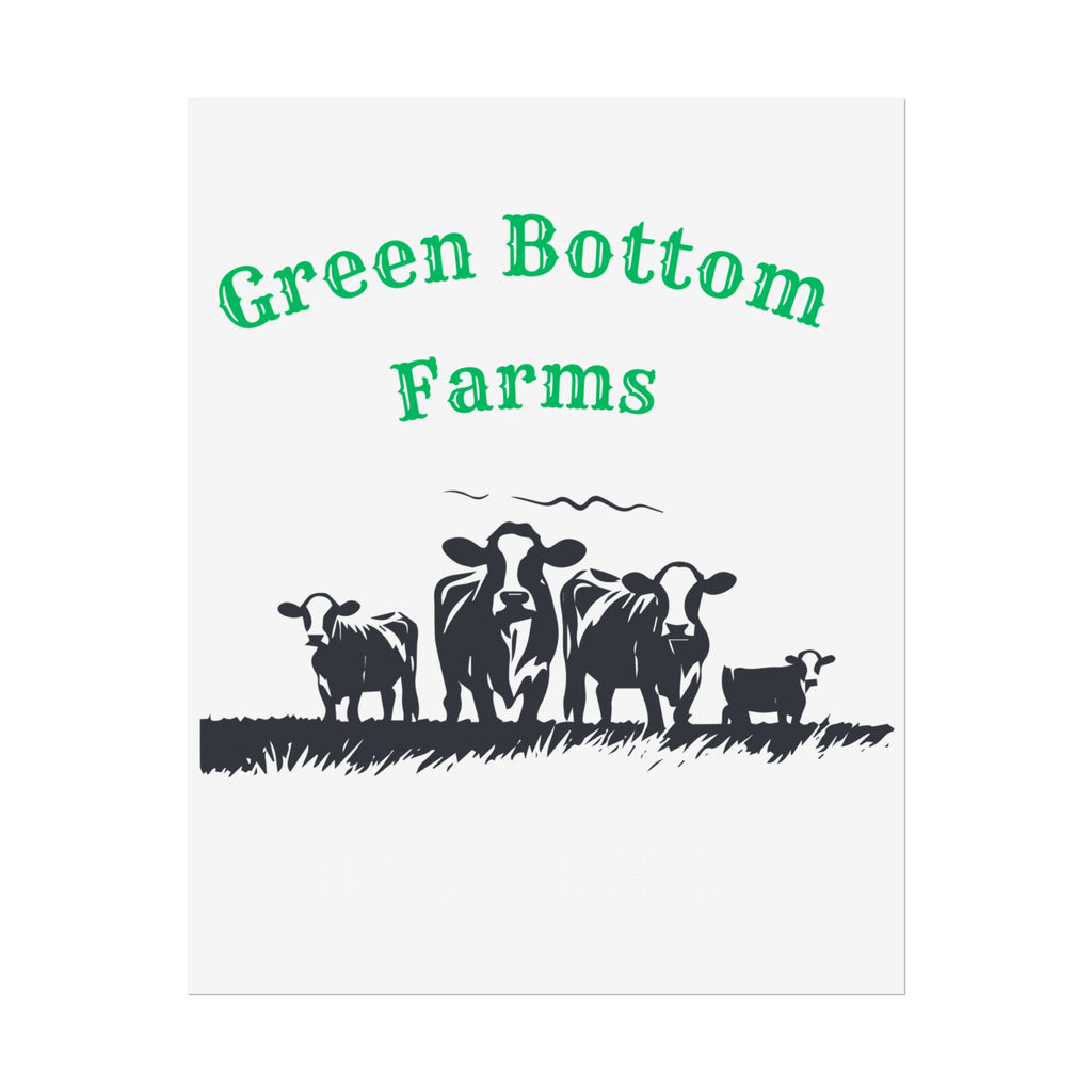 Farmhouse Rolled Posters, Cow Art Decor, Green Bottom Farms, Country Home, Rustic Wall Art, Farmhouse Decor, Animal Wall Prints
