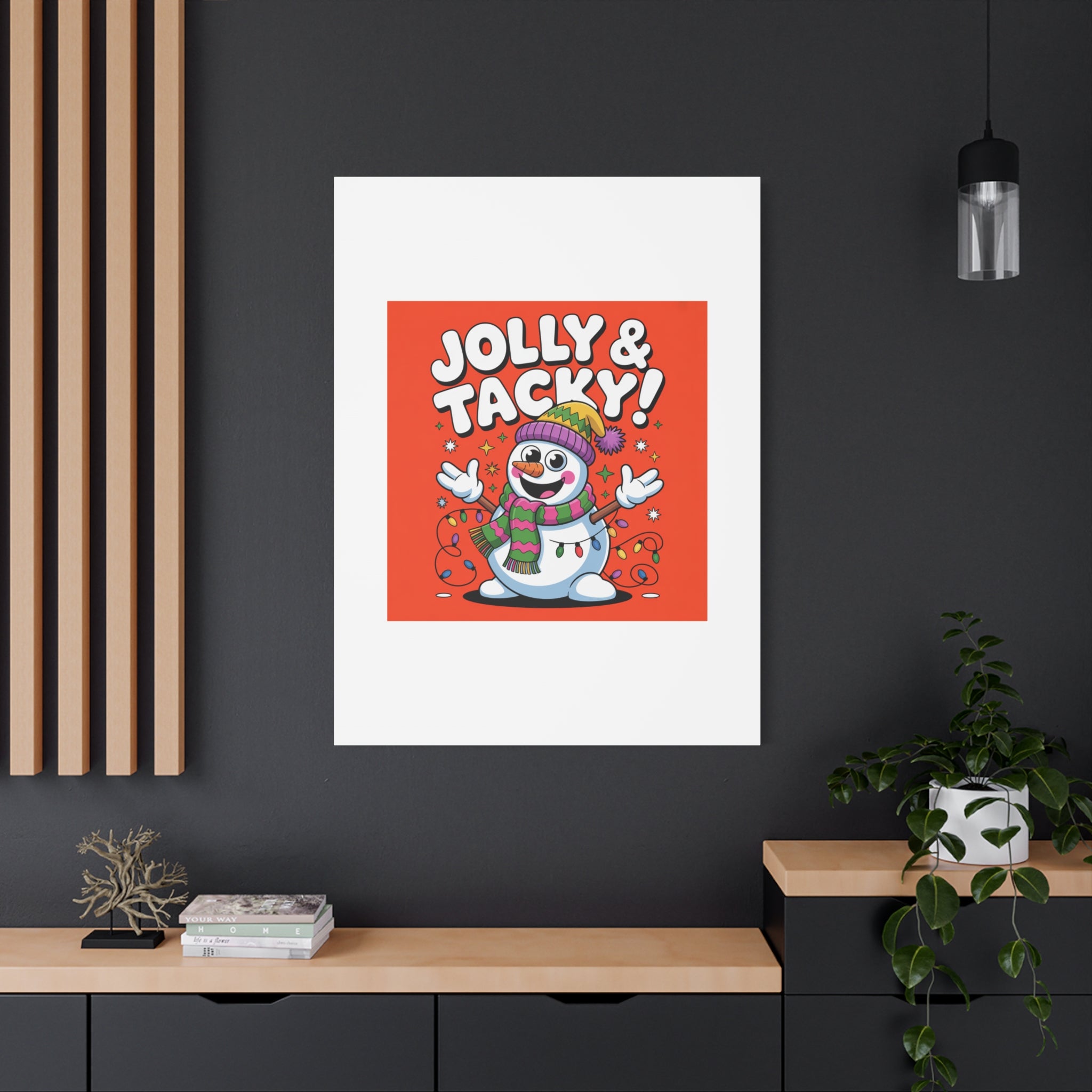 Jolly & Tacky Snowman Matte Canvas | ugly Christmas sweater novelty, festive gag