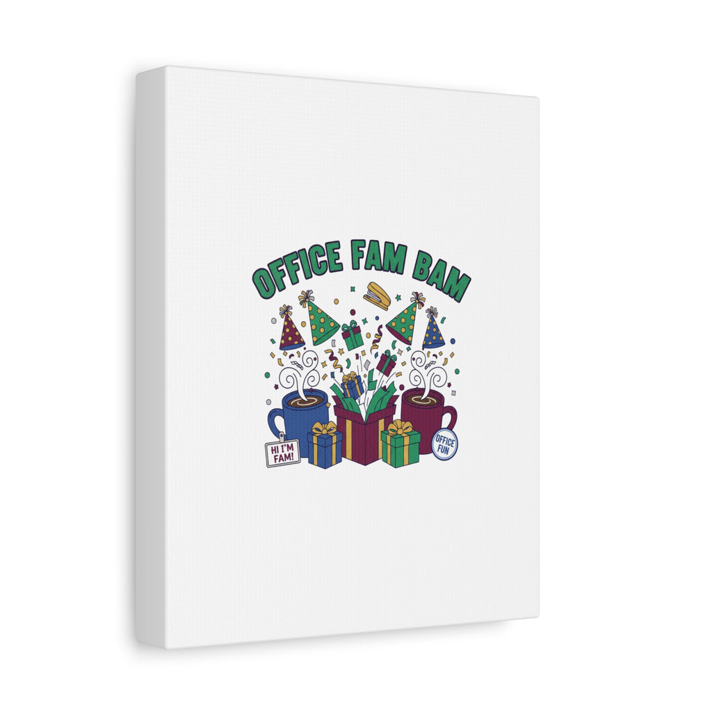 Office Fam Bam Canvas | Festive Office Party Decor, Secret Santa Humor