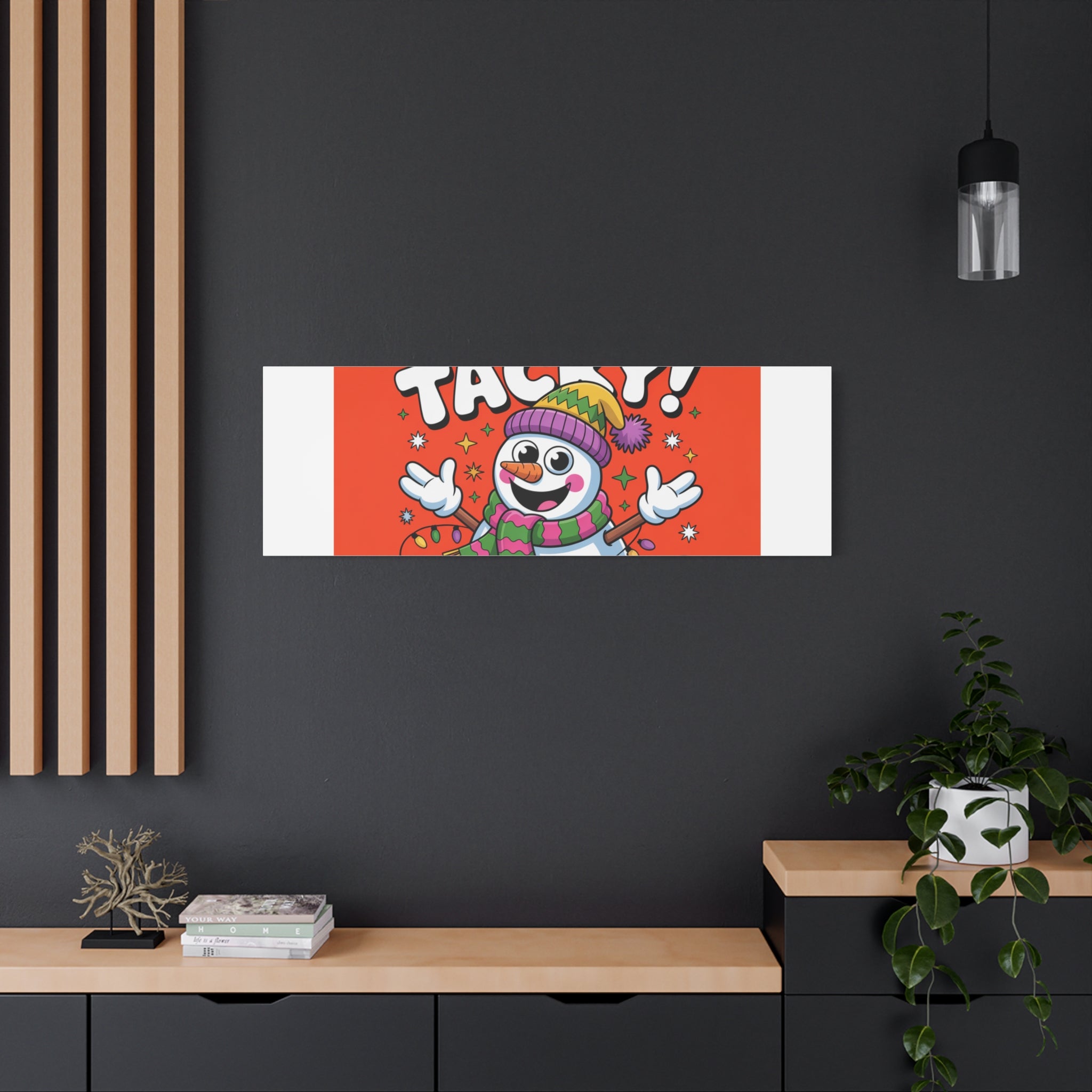 Jolly & Tacky Snowman Matte Canvas | ugly Christmas sweater novelty, festive gag