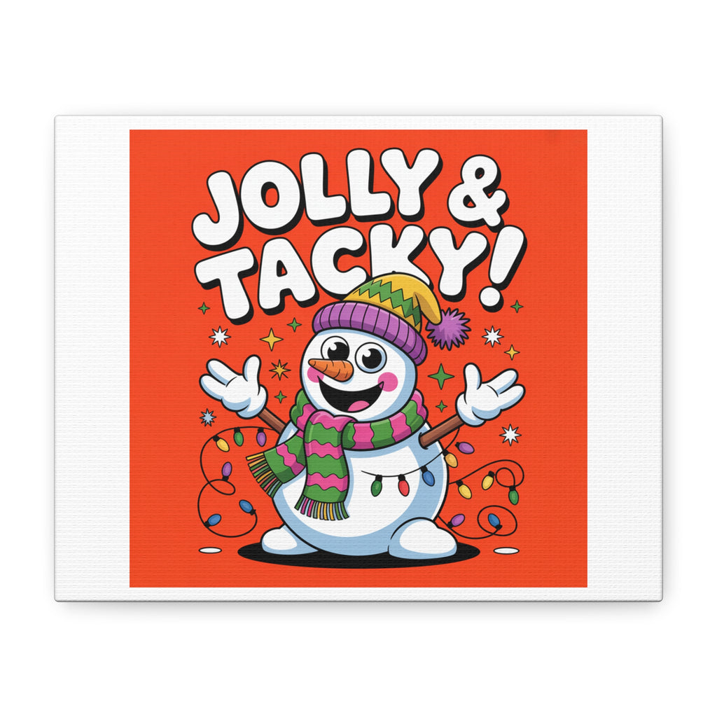 Jolly & Tacky Snowman Matte Canvas | ugly Christmas sweater novelty, festive gag