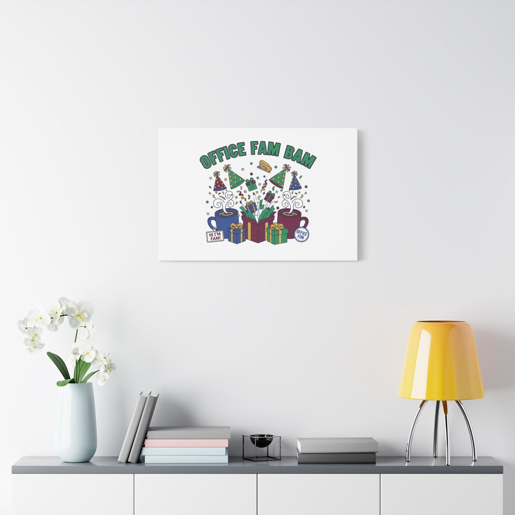 Office Fam Bam Canvas | Festive Office Party Decor, Secret Santa Humor