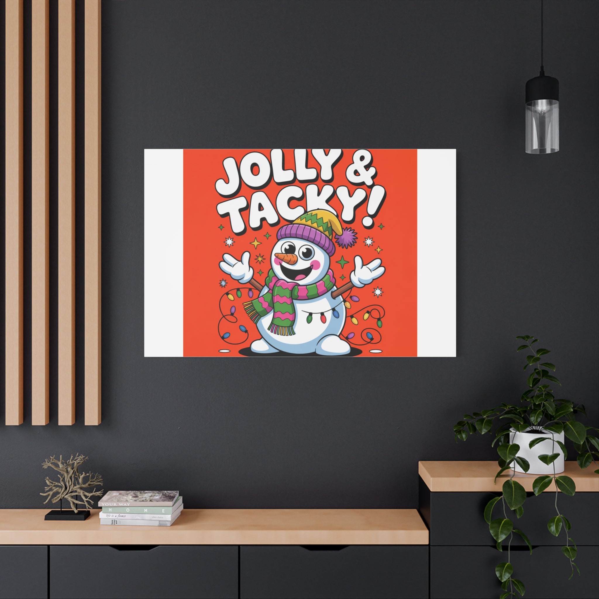Jolly & Tacky Snowman Matte Canvas | ugly Christmas sweater novelty, festive gag