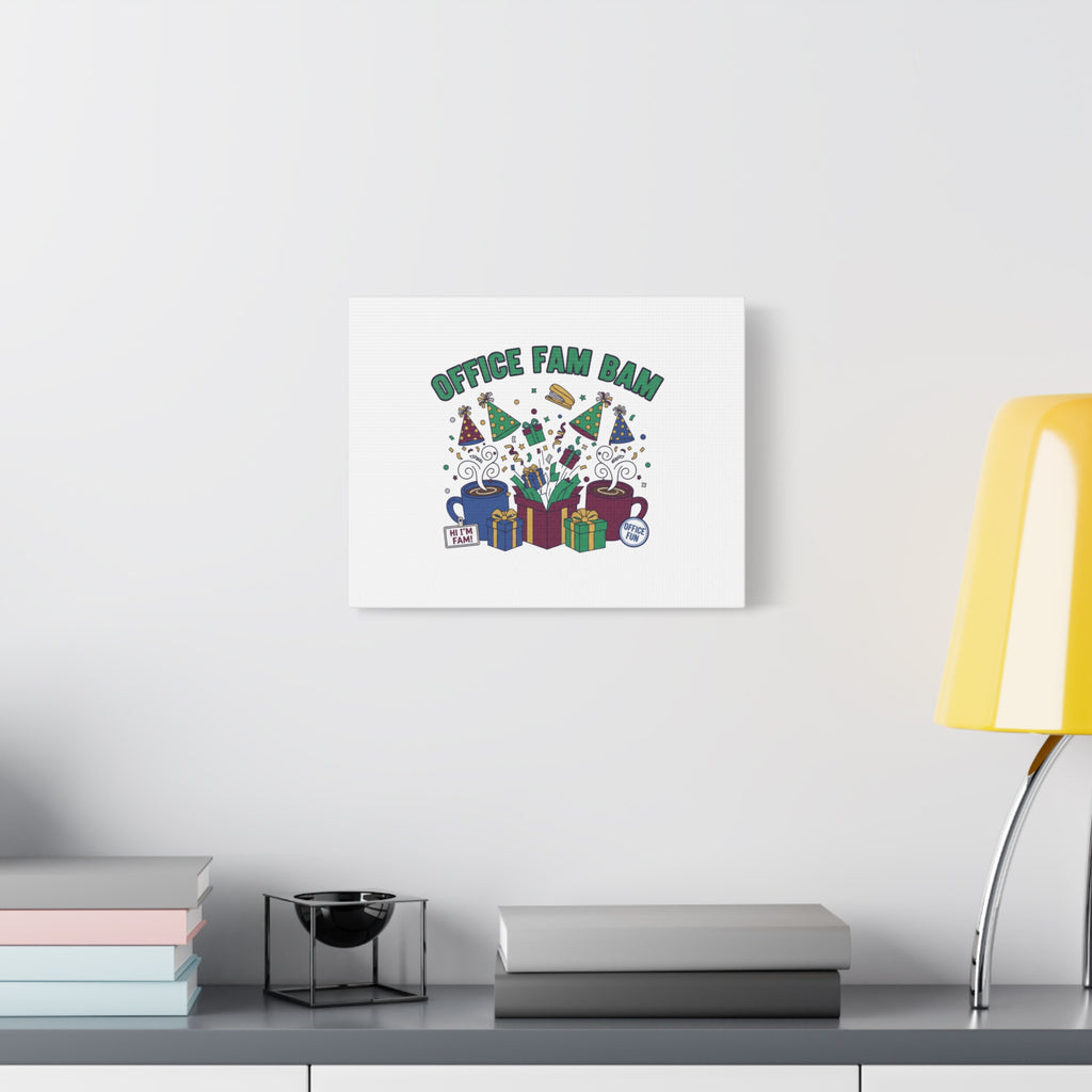 Office Fam Bam Canvas | Festive Office Party Decor, Secret Santa Humor