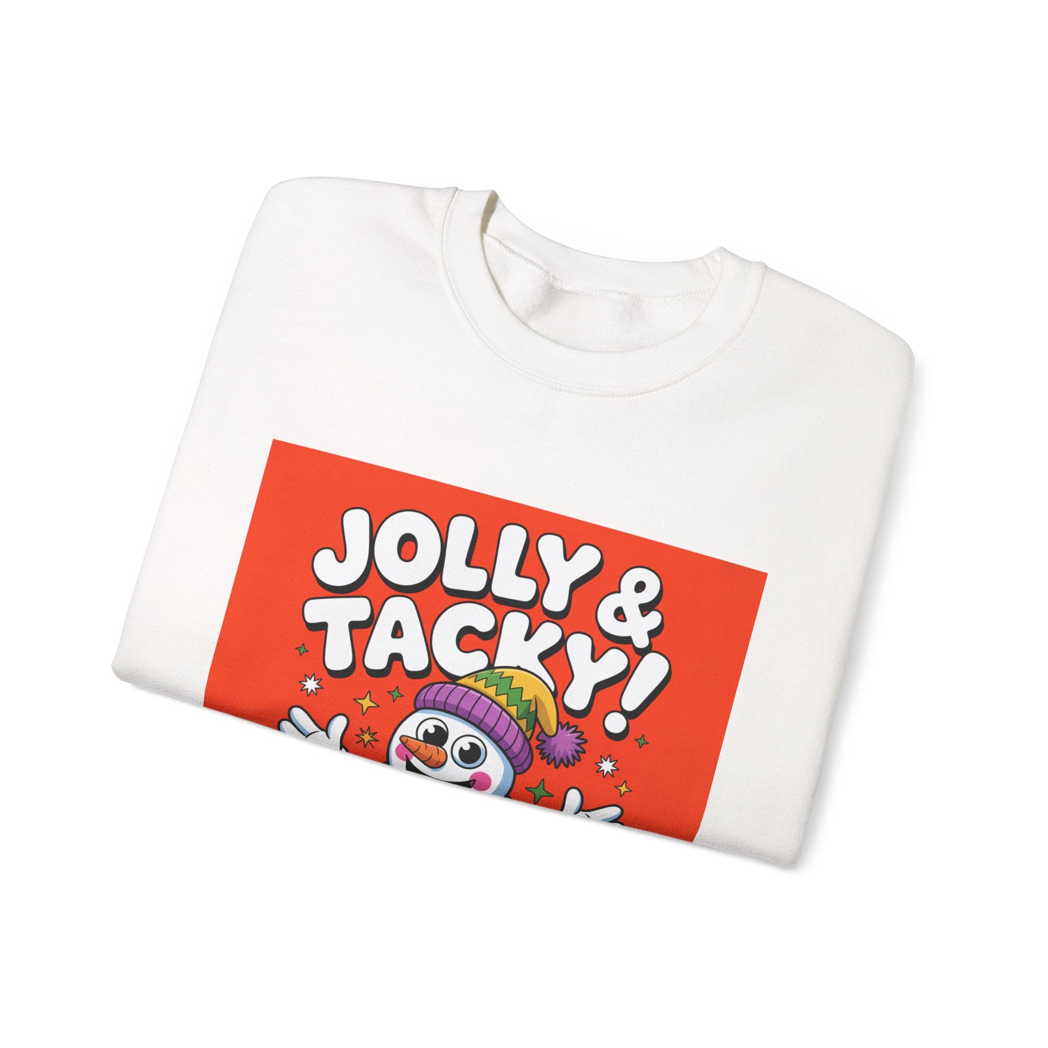 Jolly & Tacky Snowman Sweatshirt | ugly Christmas sweater, novelty holiday sweatshirt