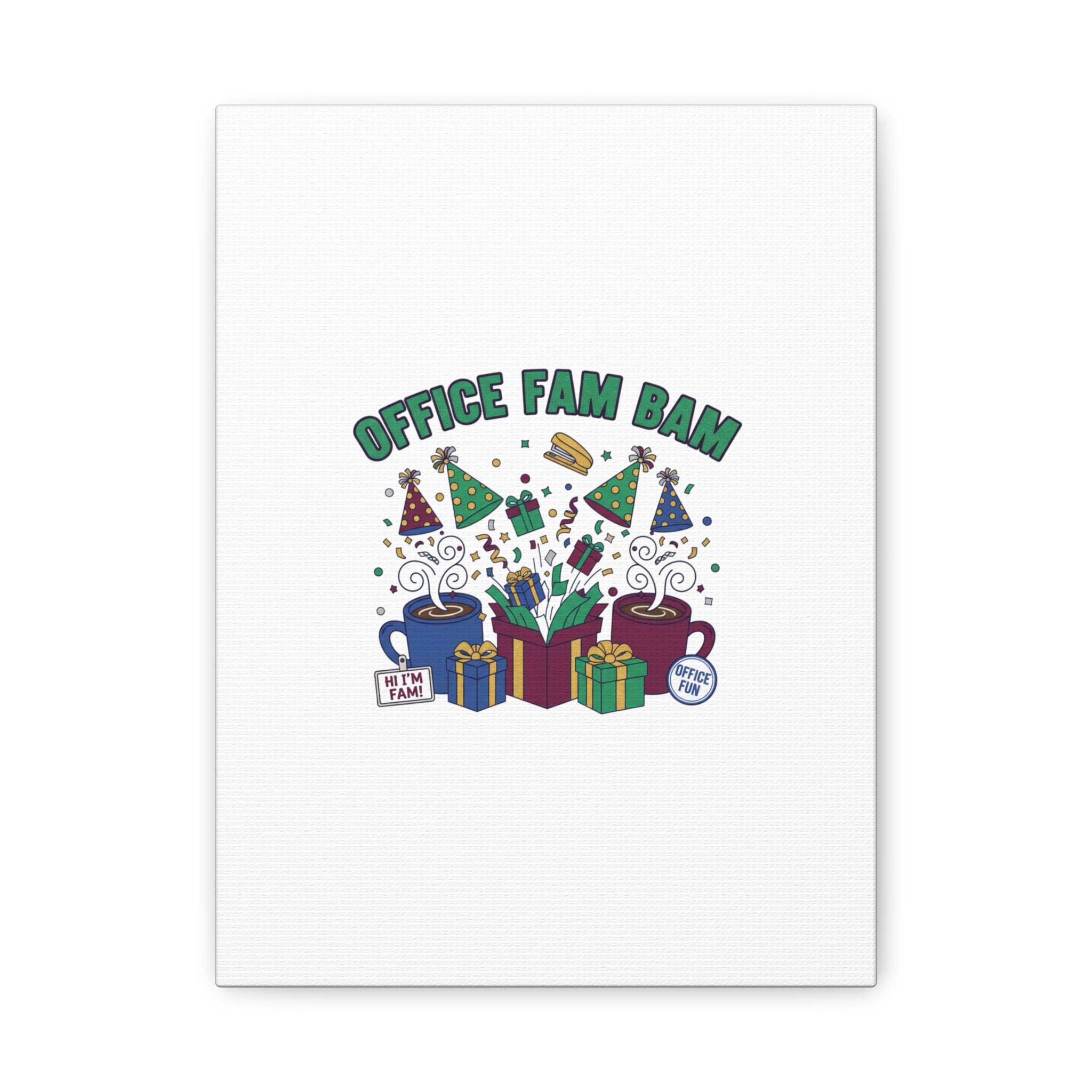 Office Fam Bam Canvas | Festive Office Party Decor, Secret Santa Humor