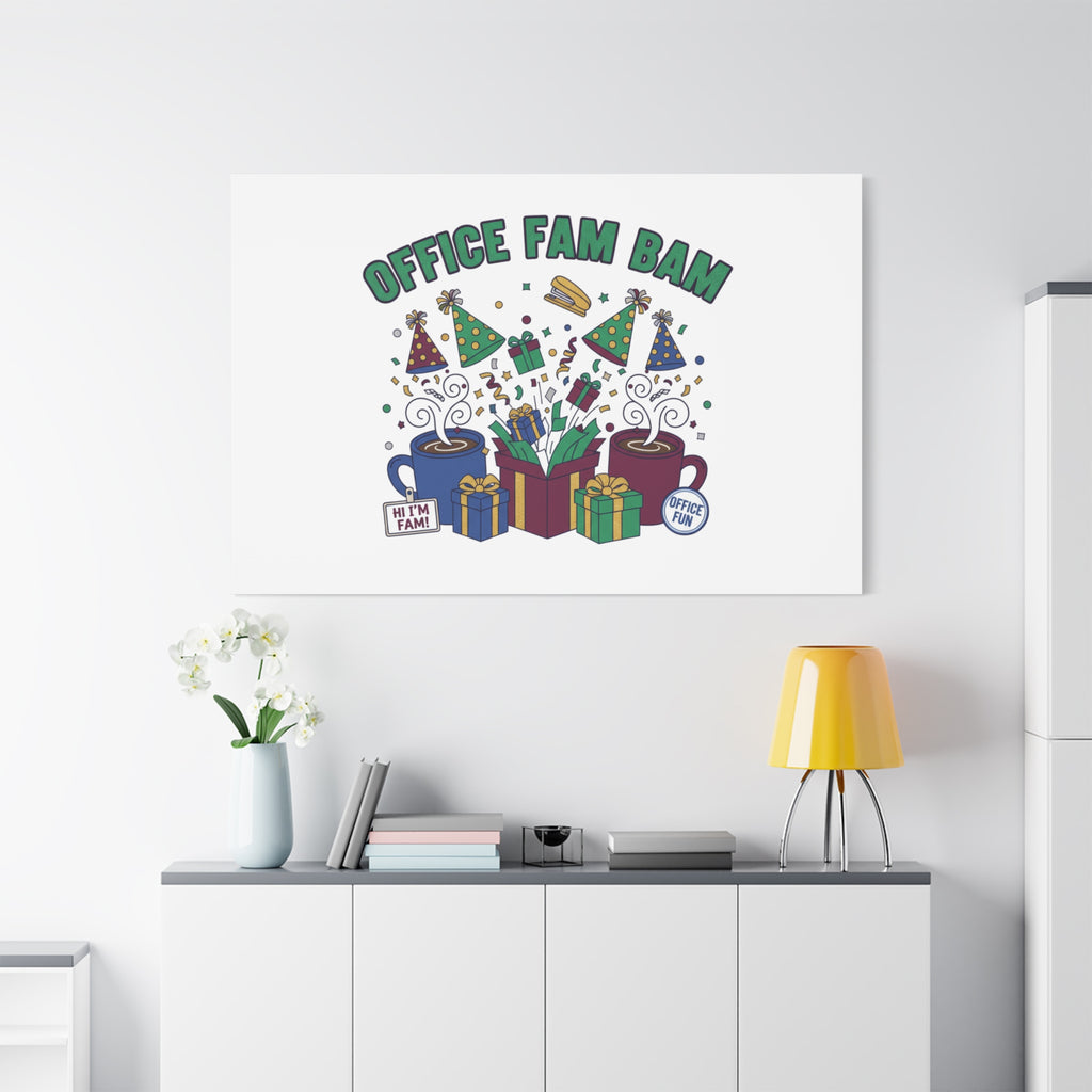 Office Fam Bam Canvas | Festive Office Party Decor, Secret Santa Humor