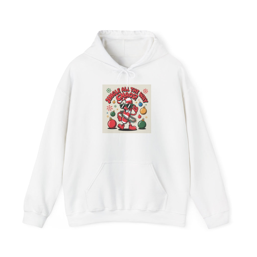 Funny Candy Cane Clown Hoodie | ugly Christmas sweater, festive gag sweatshirt