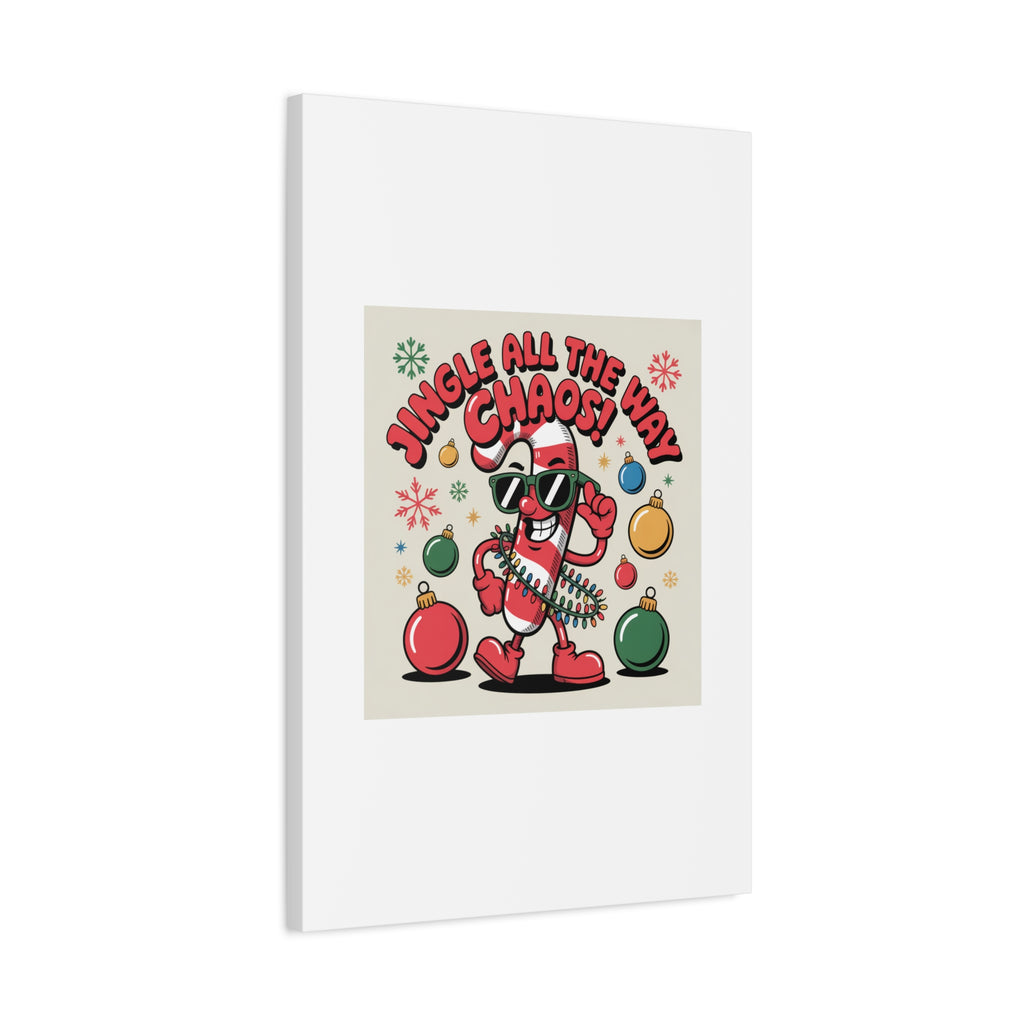 Jingle All The Way Chaos Candy Cane Canvas | ugly Christmas sweater, festive gag sweater
