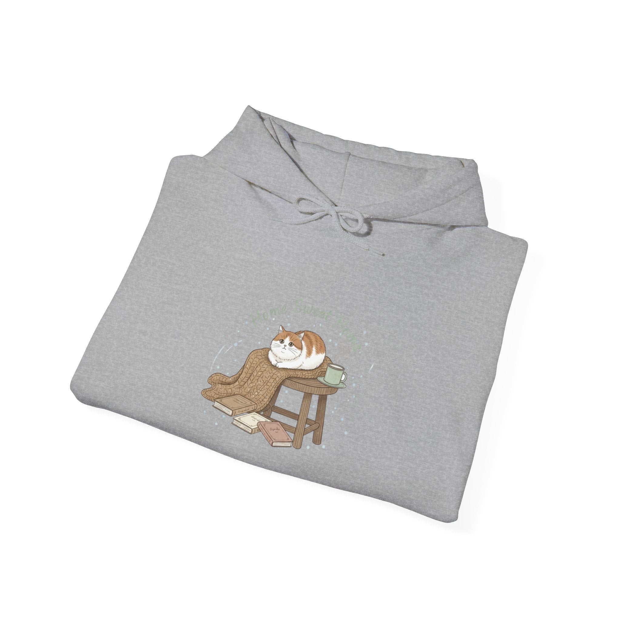 cozy homebody cat with book Hoodie | introvert sweater, book lover hoodie
